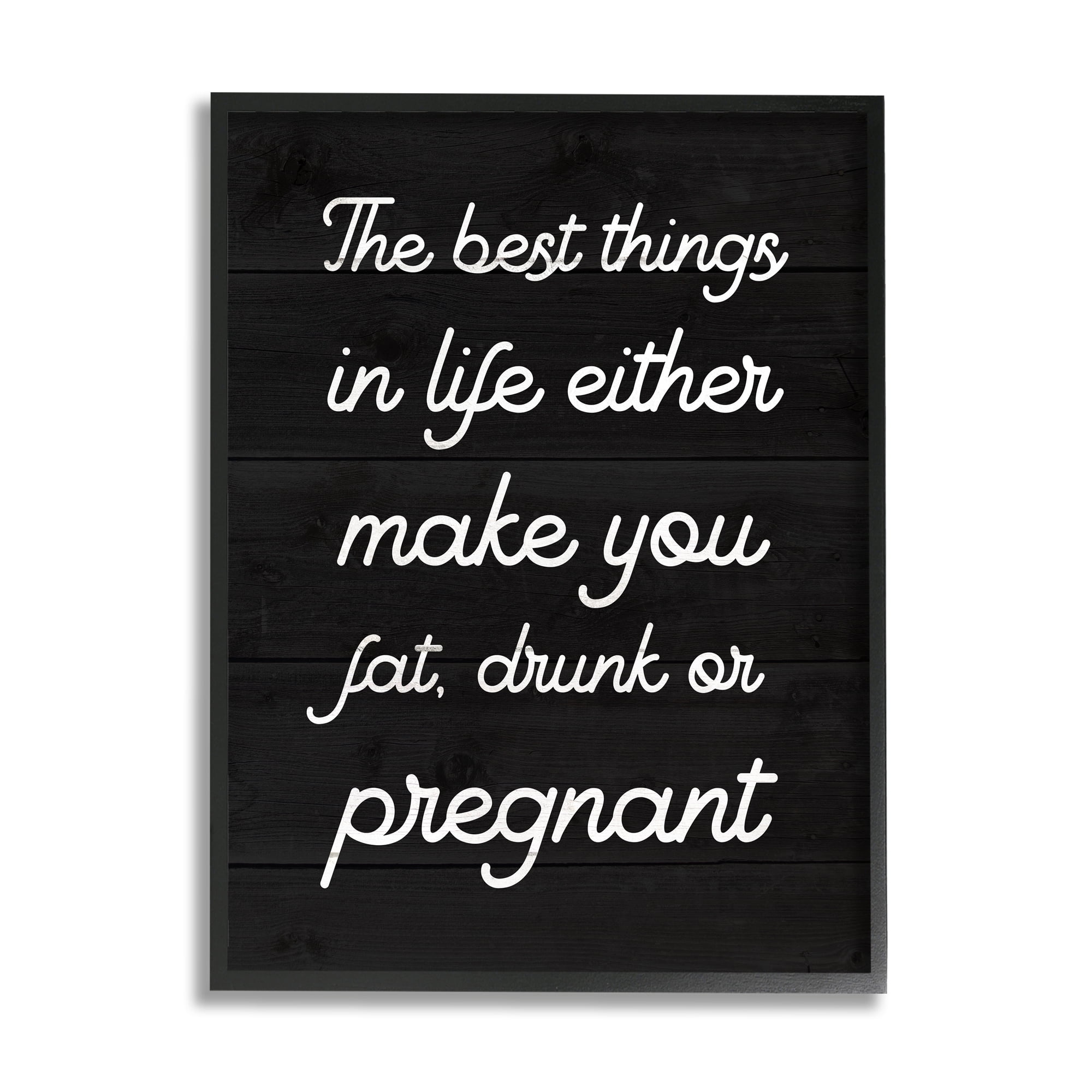 Stupell Industries Funny Best Things In Life Inspirational Painting Black Framed Art Print Wall Art, 16 x 20