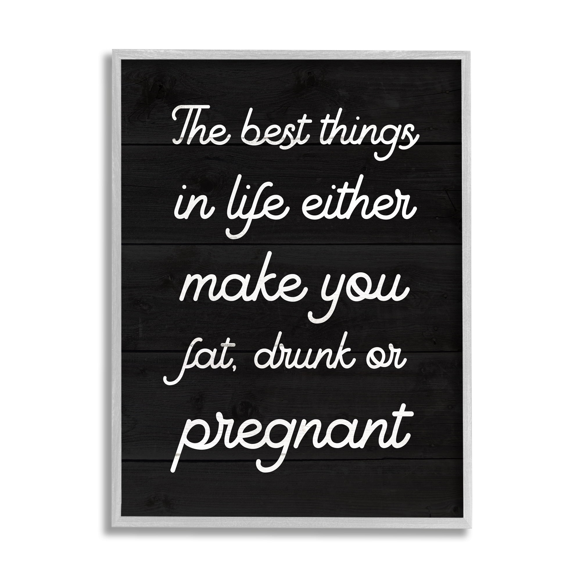 Stupell Industries Funny Best Things In Life Inspirational Painting Gray Framed Art Print Wall Art, 16 x 20