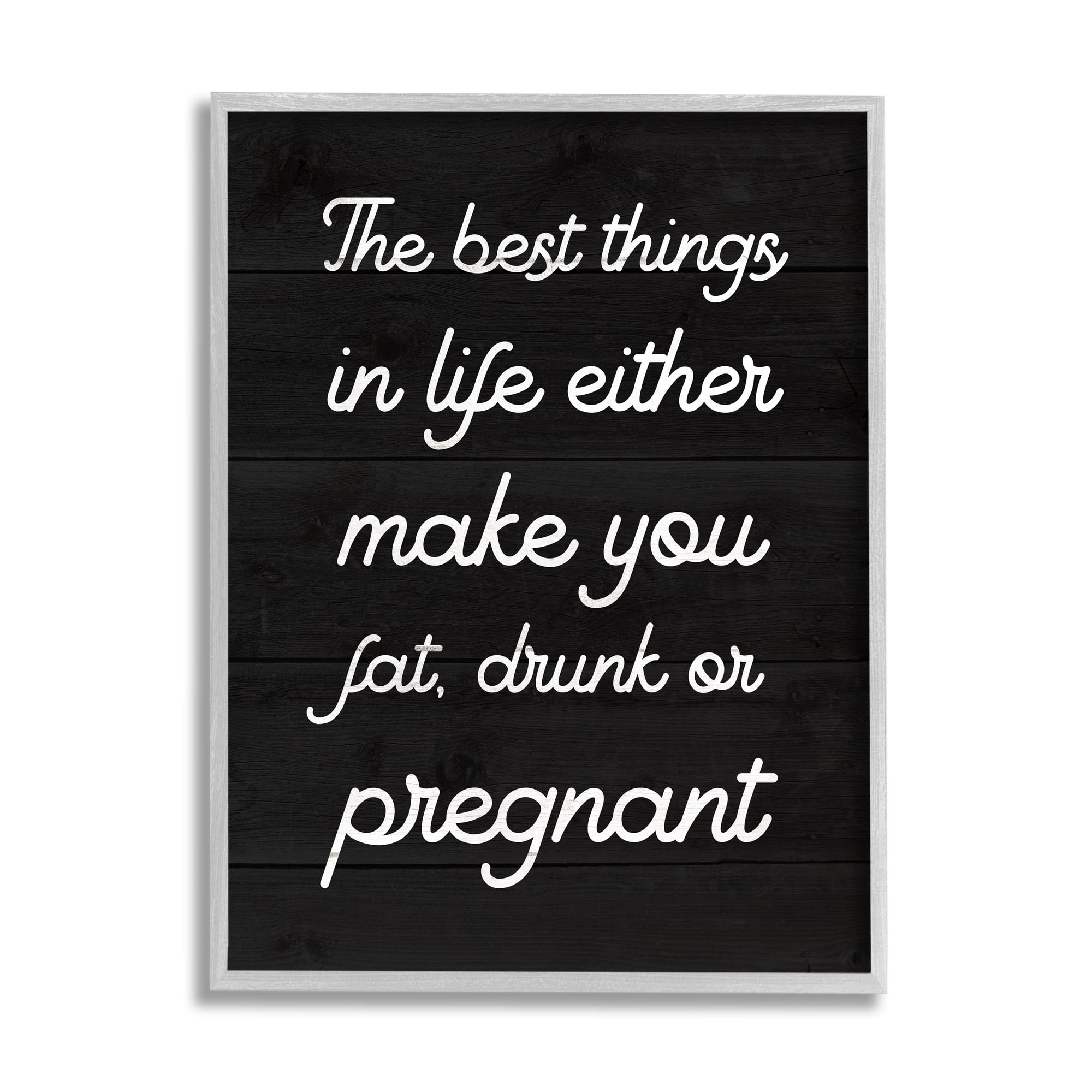 Stupell Industries Funny Best Things In Life Inspirational Painting Gray Framed Art Print Wall Art, 24 x 30