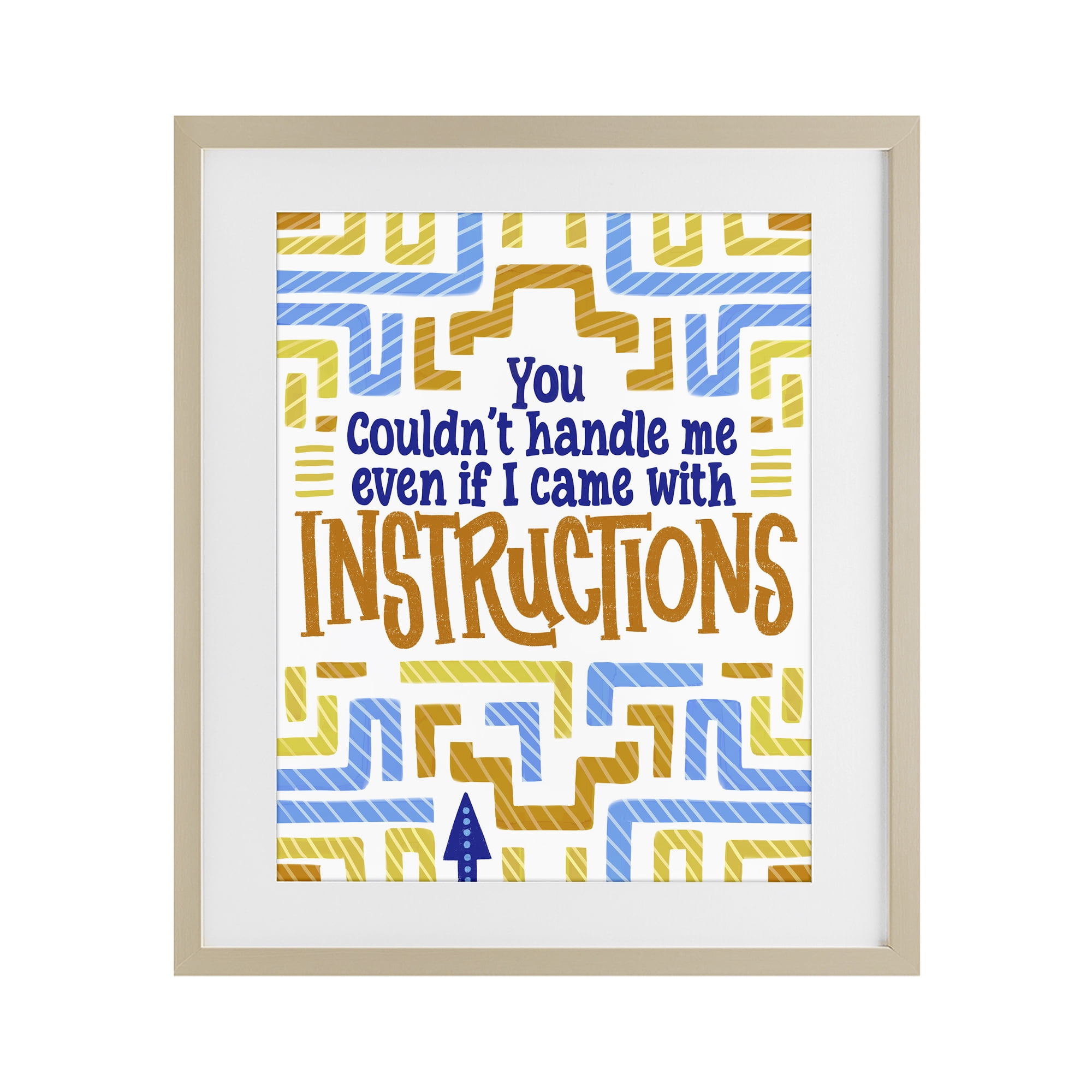 Stupell Industries Funny Can't Handle Me Birch Framed Print Under Glass, design by Connie Summers