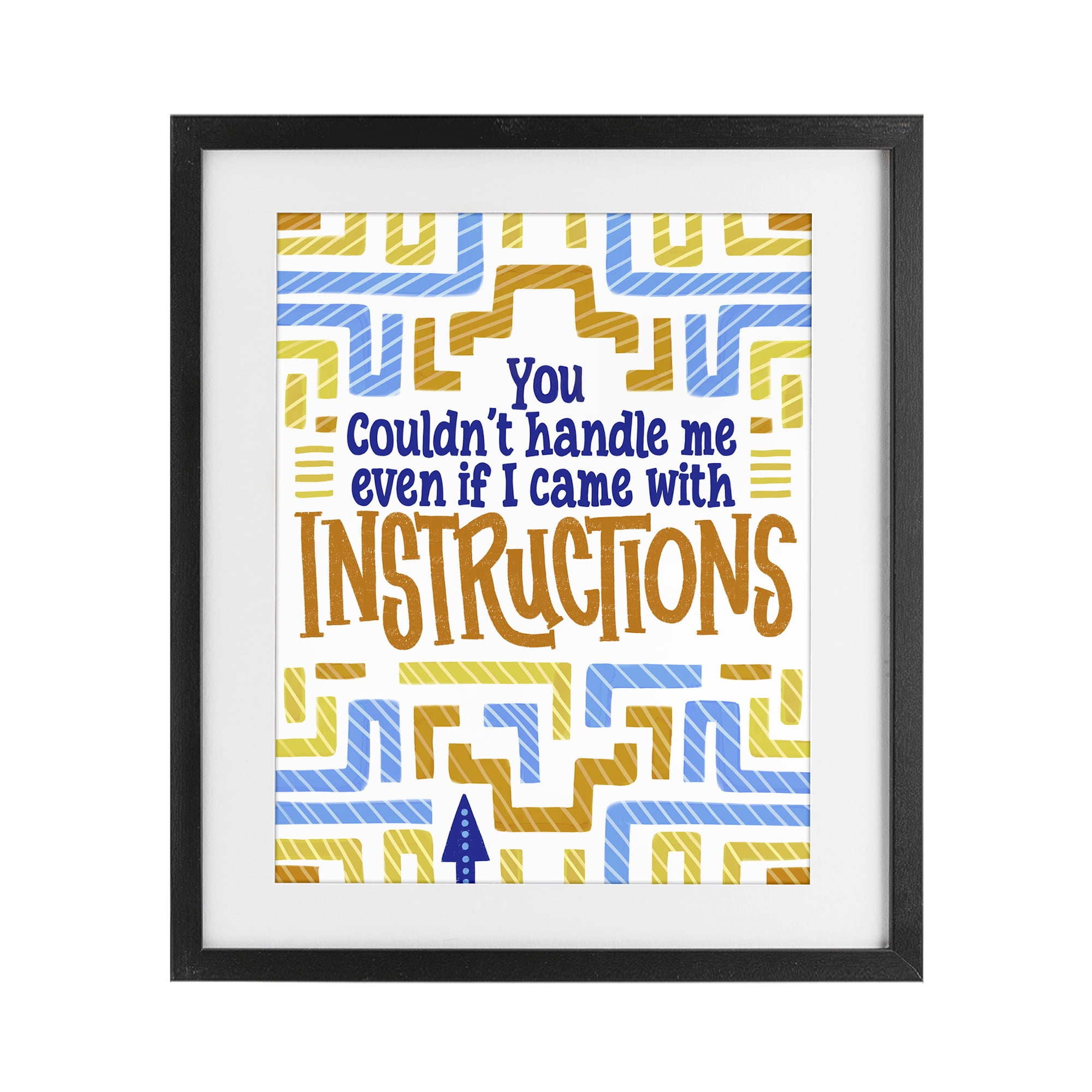 Stupell Industries Funny Can't Handle Me Black Framed Print Under Glass, design by Connie Summers