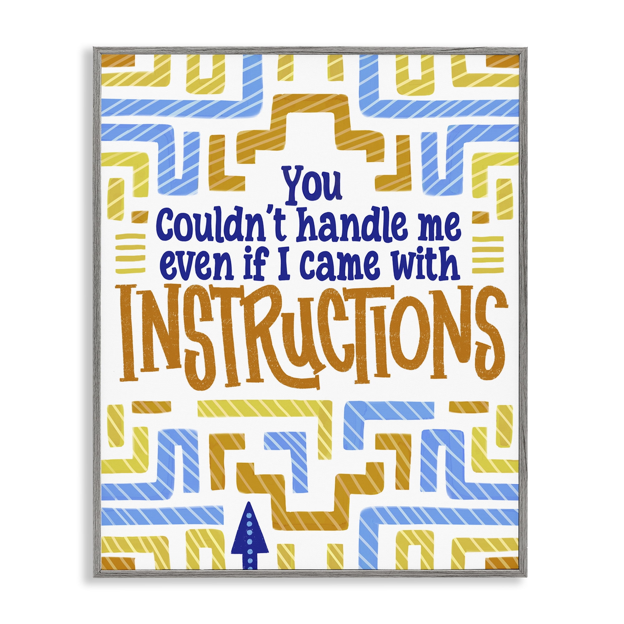 Stupell Industries Funny Can't Handle Me Gray Framed Giclee Art, design by Connie Summers