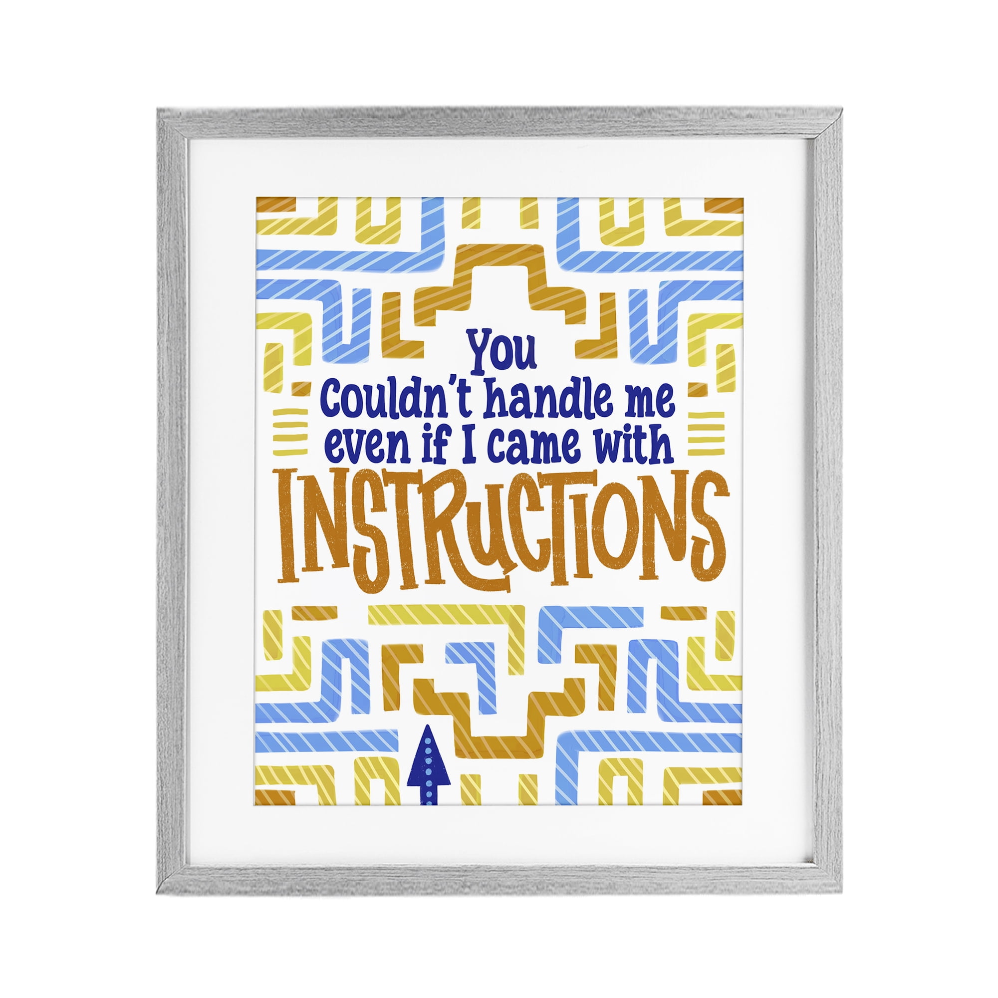 Stupell Industries Funny Can't Handle Me Gray Framed Print Under Glass, design by Connie Summers