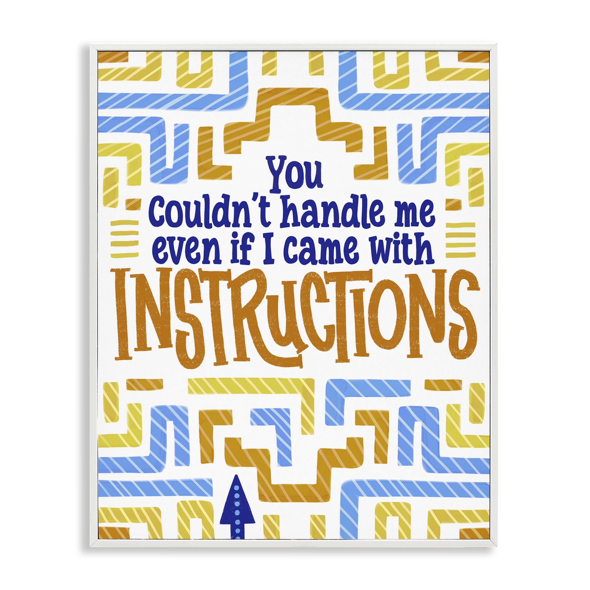 Stupell Industries Funny Can't Handle Me White Framed Giclee Art, design by Connie Summers