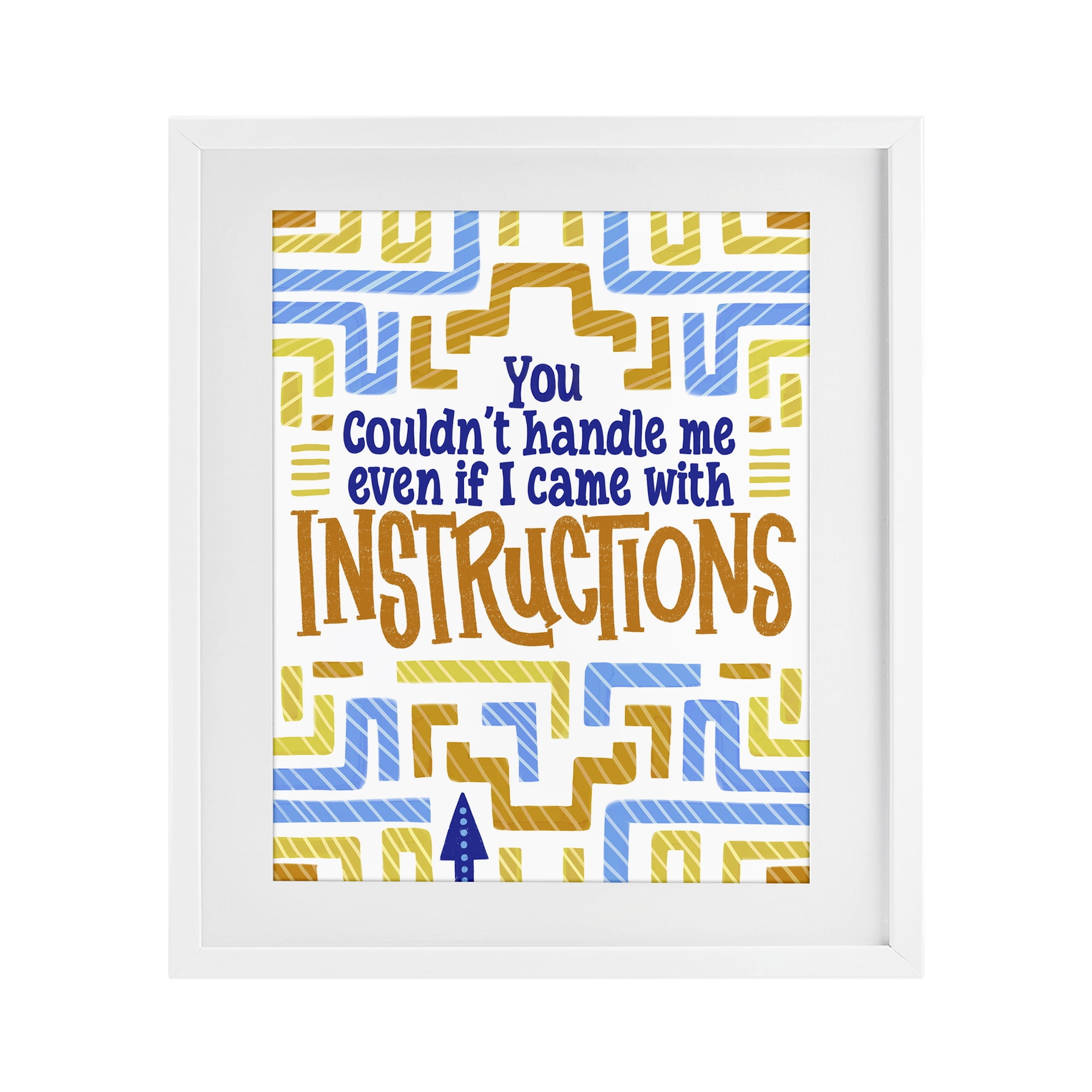 Stupell Industries Funny Can't Handle Me White Framed Print Under Glass, design by Connie Summers