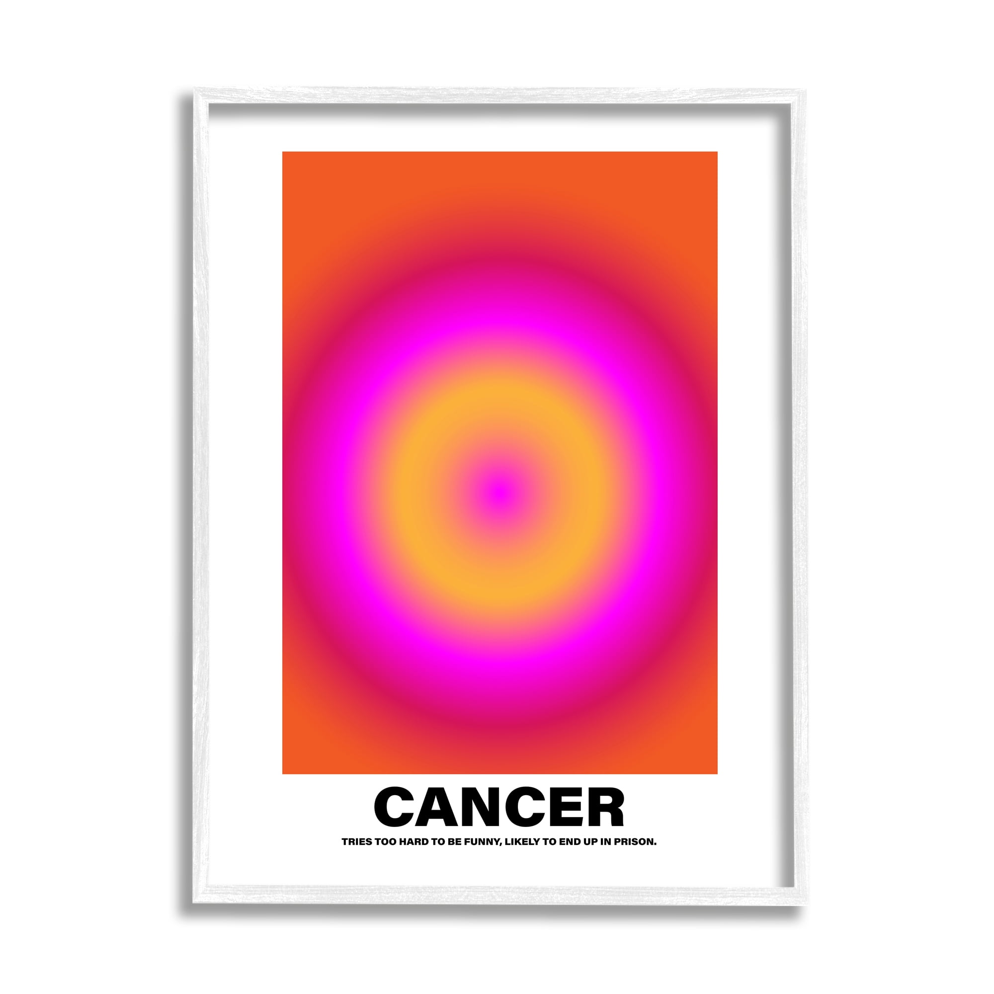 Stupell Industries Funny Cancer Astrology Abstract Painting White Framed Art Print Wall Art, 11 x 14
