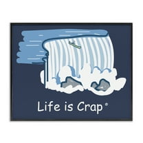 Stupell Industries Funny Canoe Falls Novelty & Humor Painting Black Framed Art Print Wall Art, 14 x 11