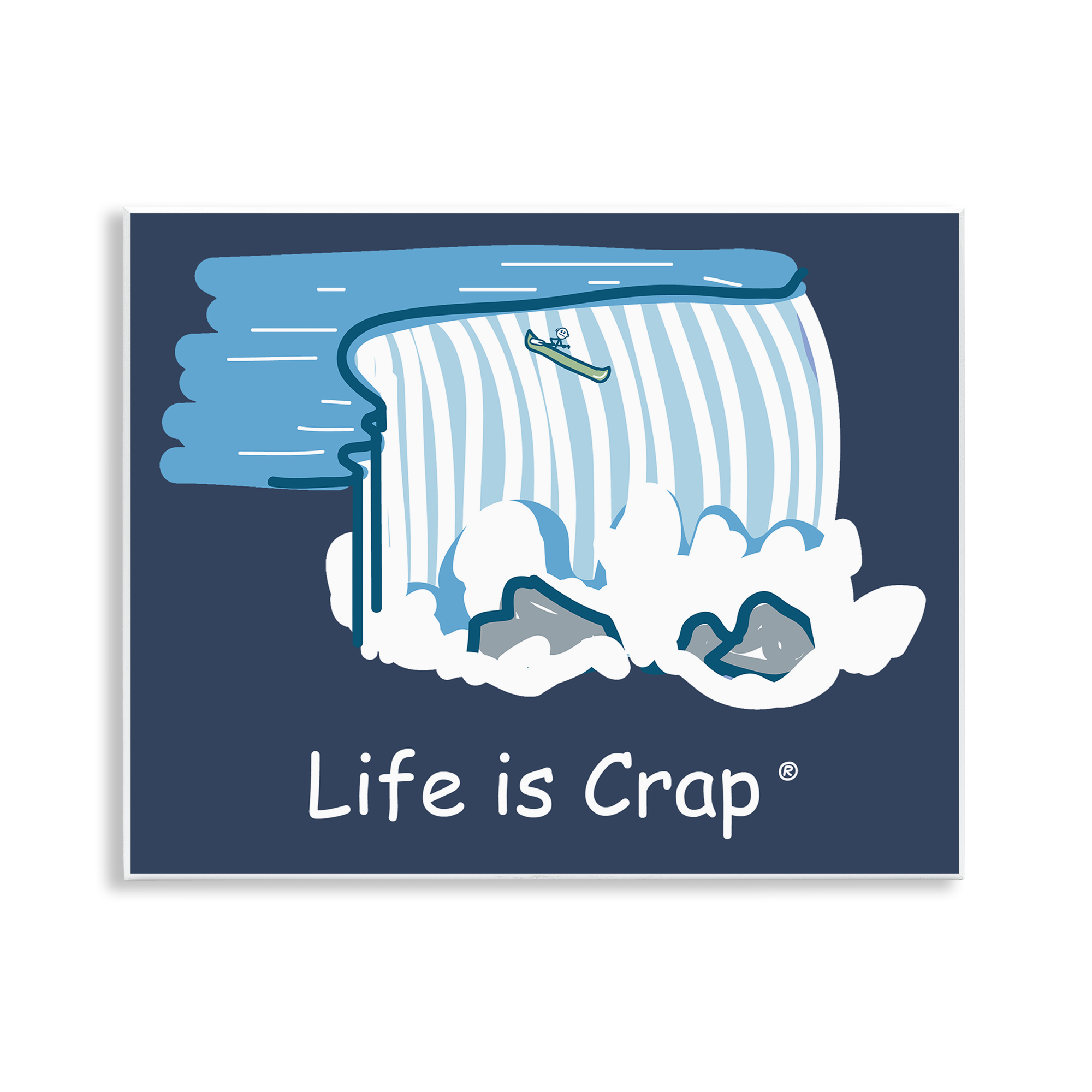 Stupell Industries Funny Canoe Falls Novelty & Humor Painting Unframed Art Print Wall Art, 14 x 11
