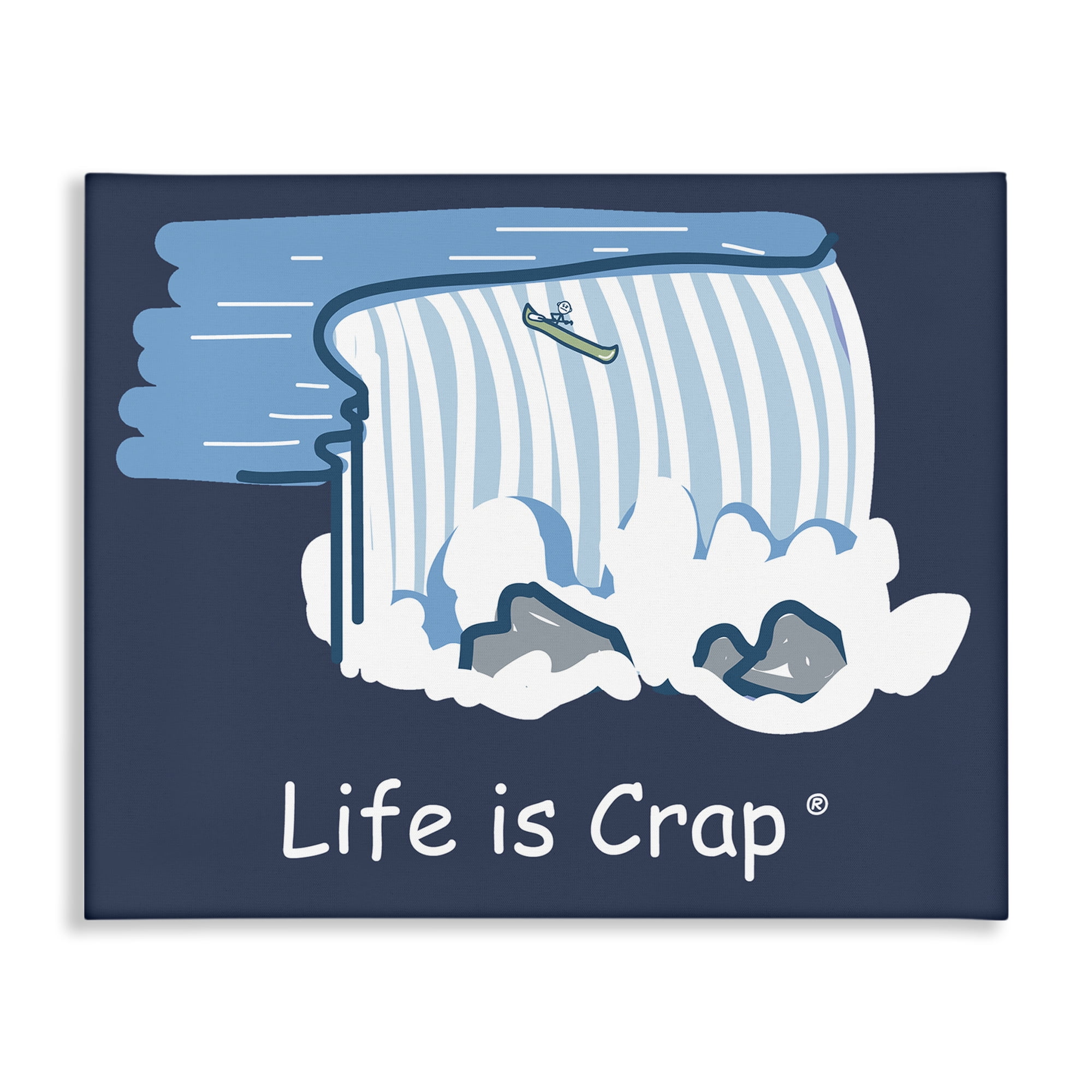 Stupell Industries Funny Canoe Falls Novelty & Humor Painting Wrapped Canvas Art Print Wall Art, 40 x 30