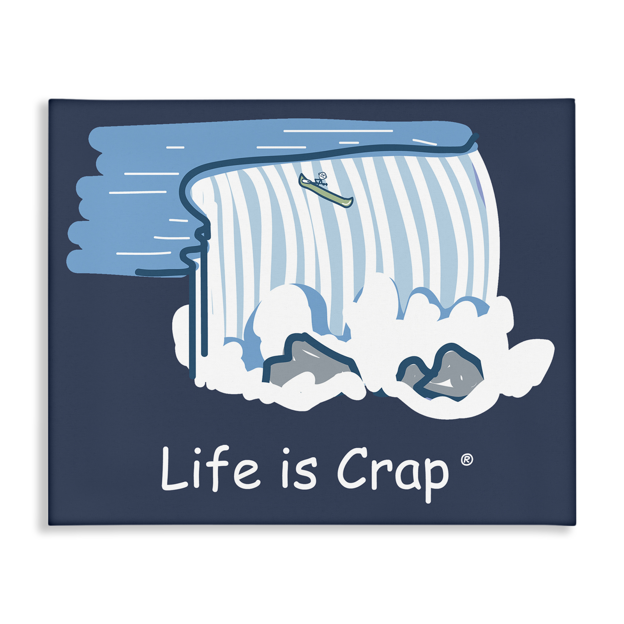 Stupell Industries Funny Canoe Falls Novelty & Humor Painting Wrapped Canvas Art Print Wall Art, 48 x 36