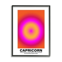 Stupell Industries Funny Capricorn Astrology Abstract Painting Black Framed Art Print Wall Art, 11 x 14