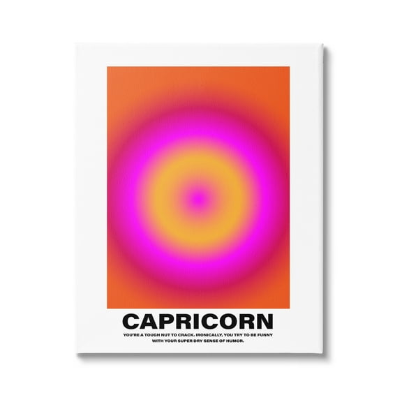 Stupell Industries Funny Capricorn Astrology Abstract Painting Gallery Wrapped Canvas Art Print Wall Art, 16 x 20