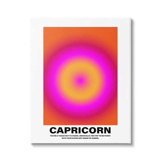 Stupell Industries Funny Capricorn Astrology Abstract Painting Gallery Wrapped Canvas Art Print Wall Art, 24 x 30