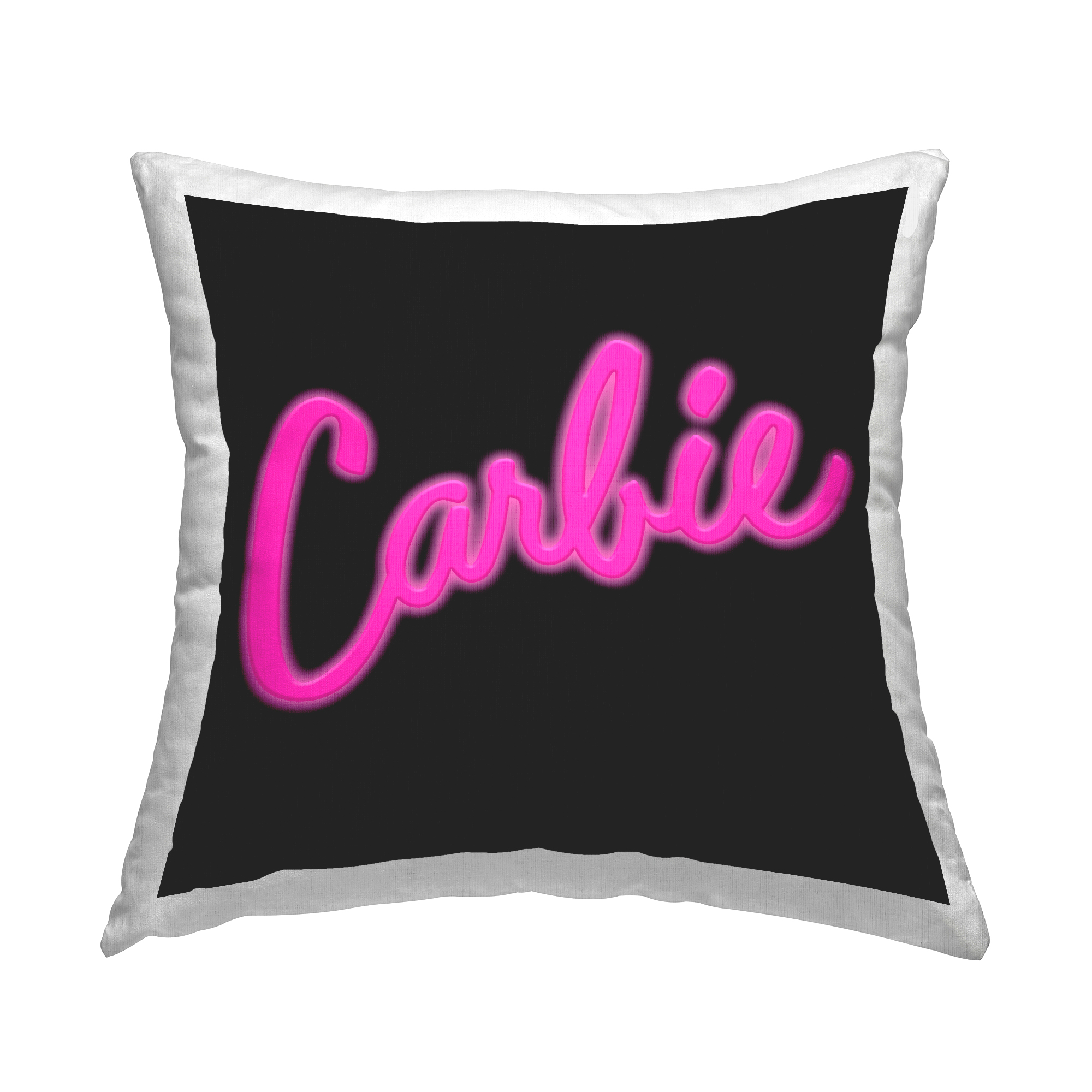 Stupell Industries Funny Carbie on Black Decorative Printed Throw Pillow, 18 x 18