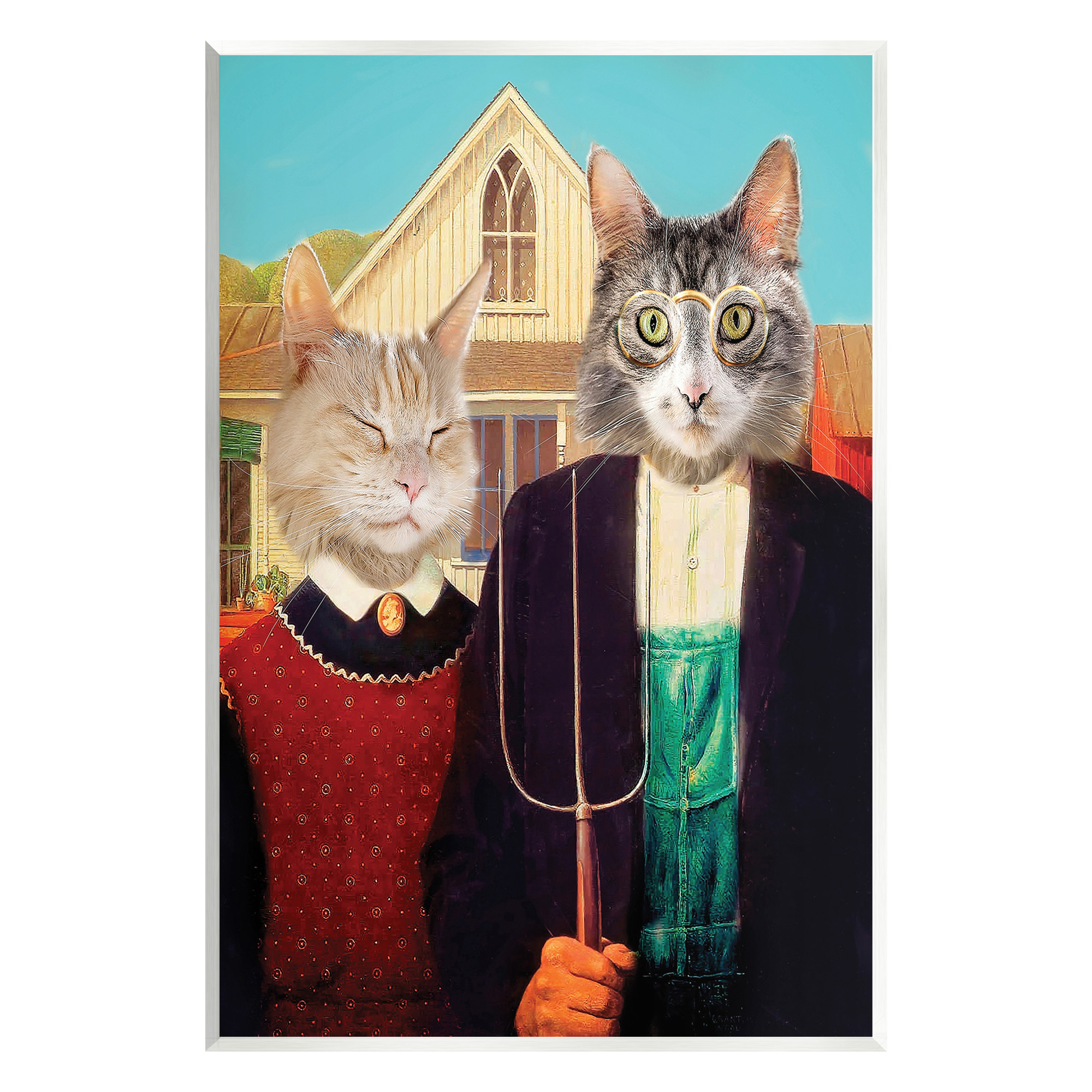 Stupell Industries Funny Classic Cat Painting Animals & Insects Painting Unframed Art Print Wall Art, 10 x 15