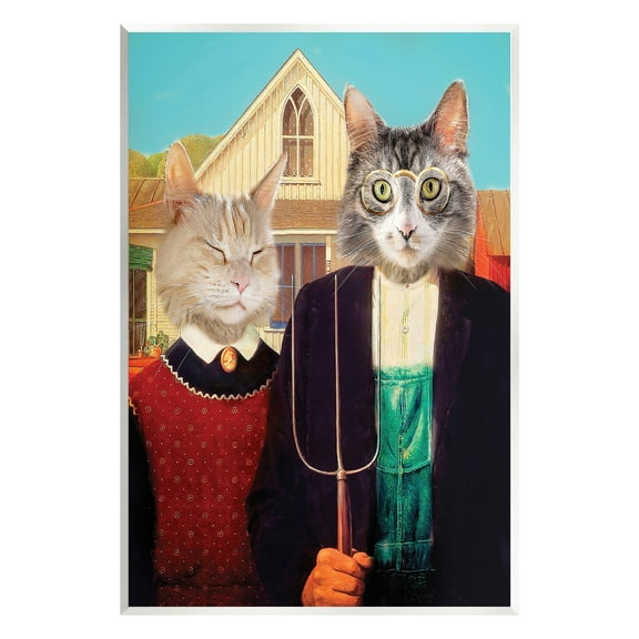 Stupell Industries Funny Classic Cat Painting Animals & Insects Painting Unframed Art Print Wall Art, 10 x 15