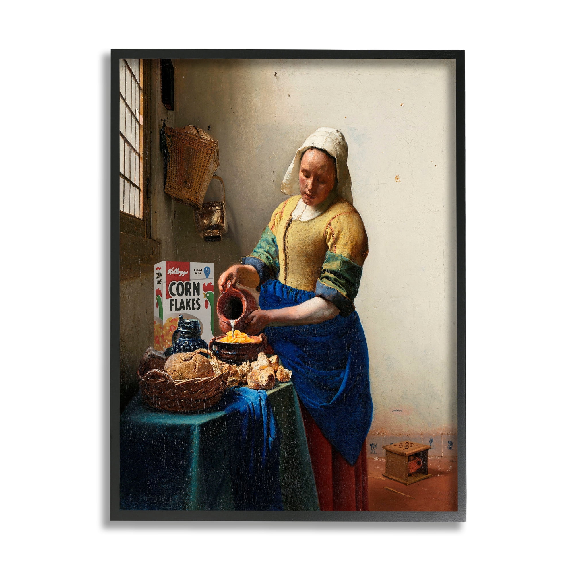 Stupell Industries Funny Classic Painting Food & Beverage Painting Black Framed Art Print Wall Art, 11 x 14