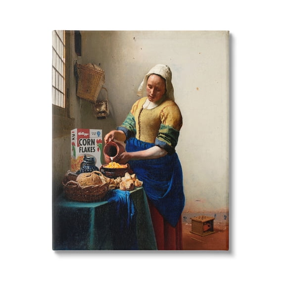 Stupell Industries Funny Classic Painting Food & Beverage Painting Gallery Wrapped Canvas Print Wall Art, 16 x 20