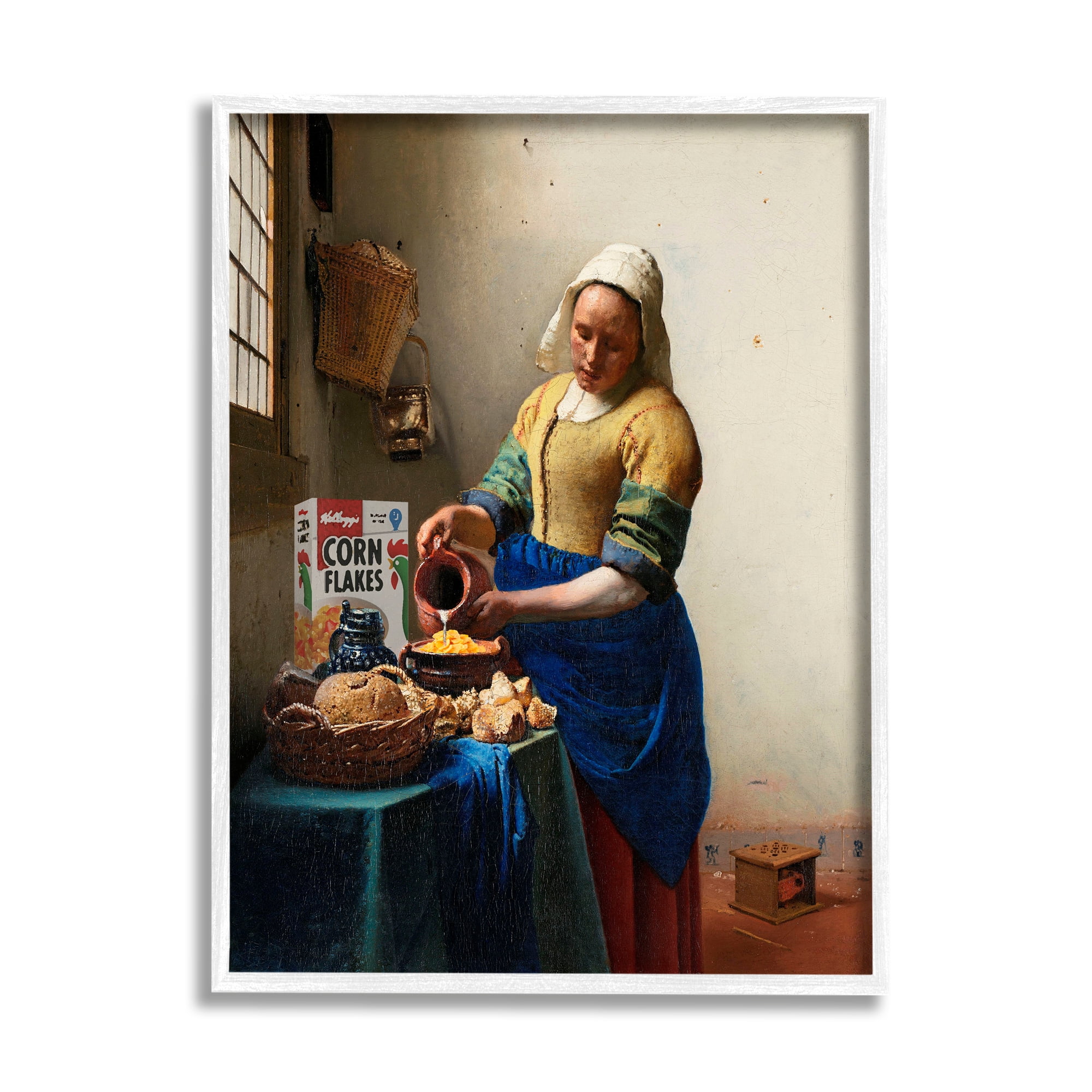 Stupell Industries Funny Classic Painting Food & Beverage Painting White Framed Art Print Wall Art, 16 x 20