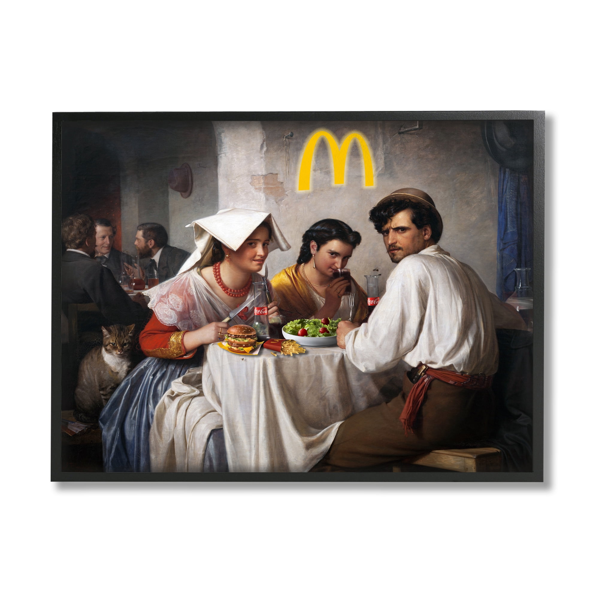 Stupell Industries Funny Classics Burger Joint Food & Beverage Painting Black Framed Art Print Wall Art, 14 x 11