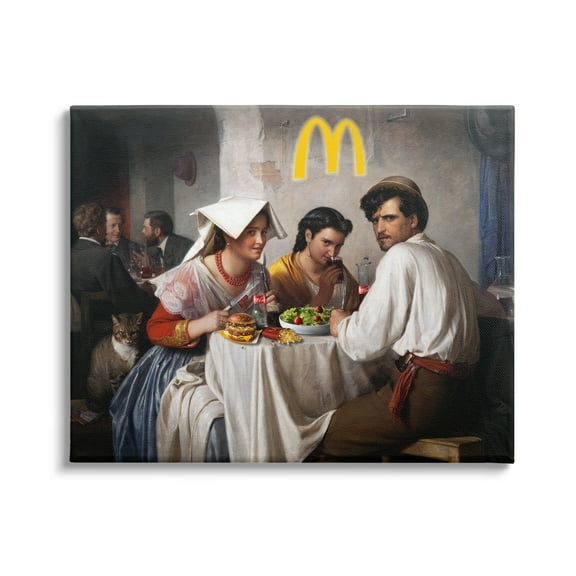 Stupell Industries Funny Classics Burger Joint Food & Beverage Painting Gallery Wrapped Canvas Print Wall Art, 20 x 16
