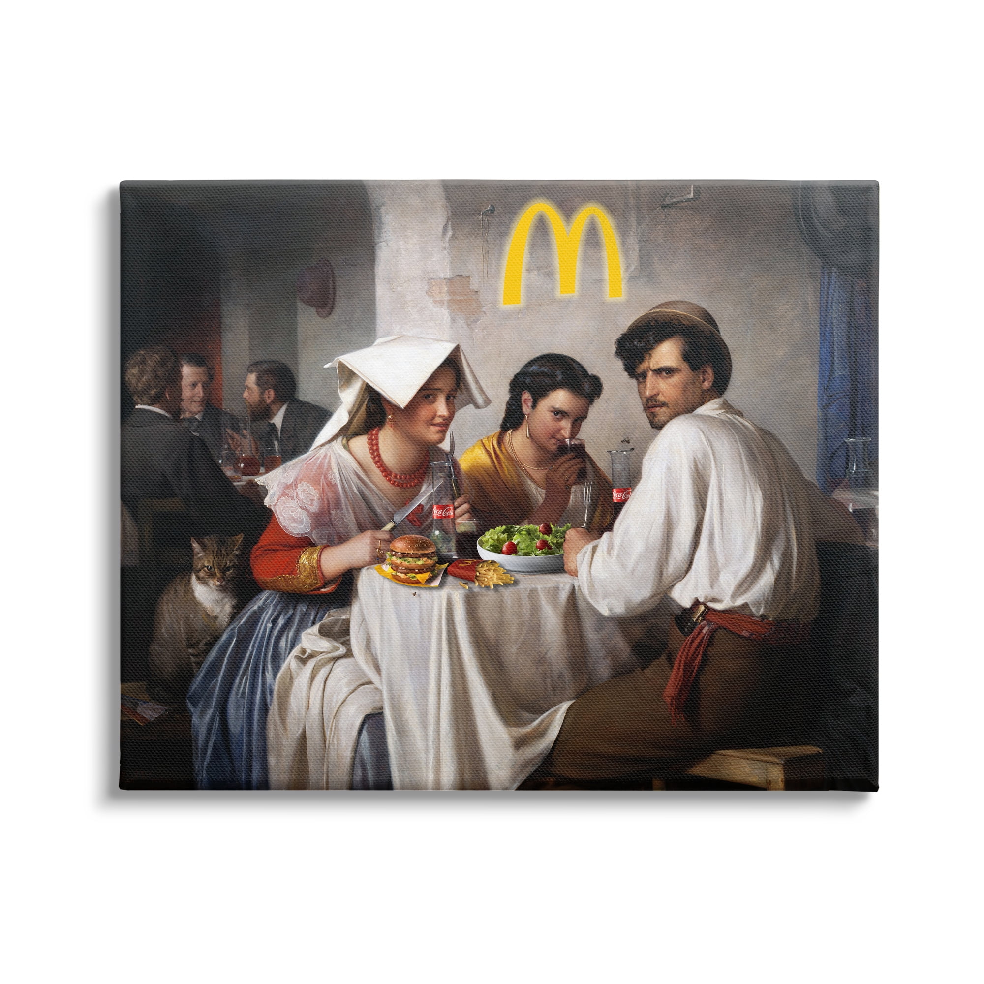 Stupell Industries Funny Classics Burger Joint Food & Beverage Painting Gallery Wrapped Canvas Print Wall Art, 30 x 24