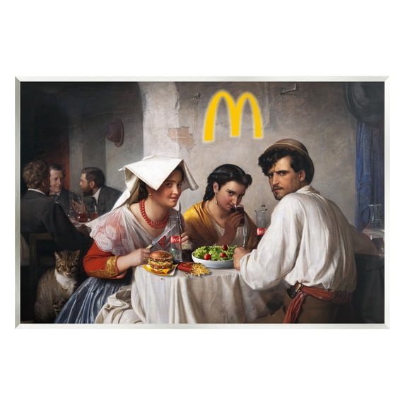 Stupell Industries Funny Classics Burger Joint Food & Beverage Painting Unframed Art Print Wall Art, 19 x 13