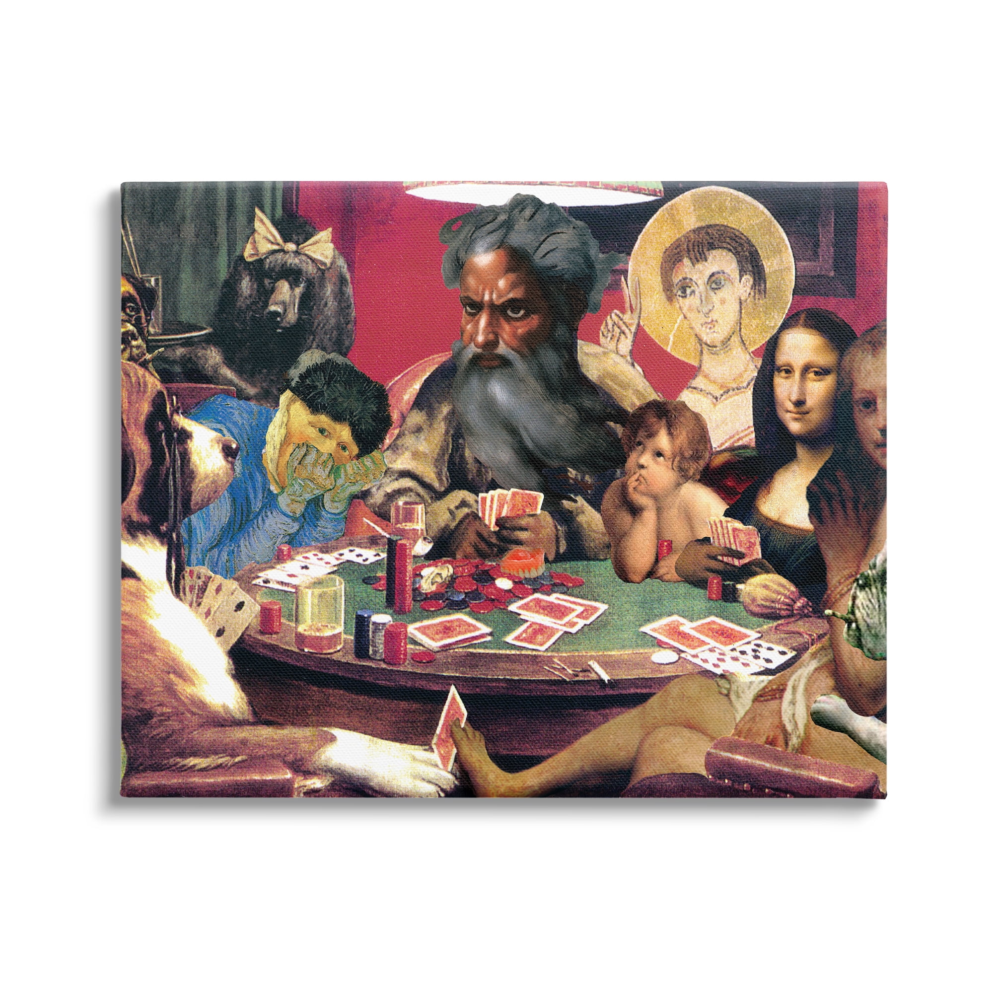 Stupell Industries Funny Classics Collage Novelty Painting Gallery Wrapped Canvas Art Print Wall Art, 48 x 36