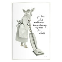 Stupell Industries Funny Cleaning Cow Phrase Animals & Insects Painting Unframed Art Print Wall Art, 10 x 15