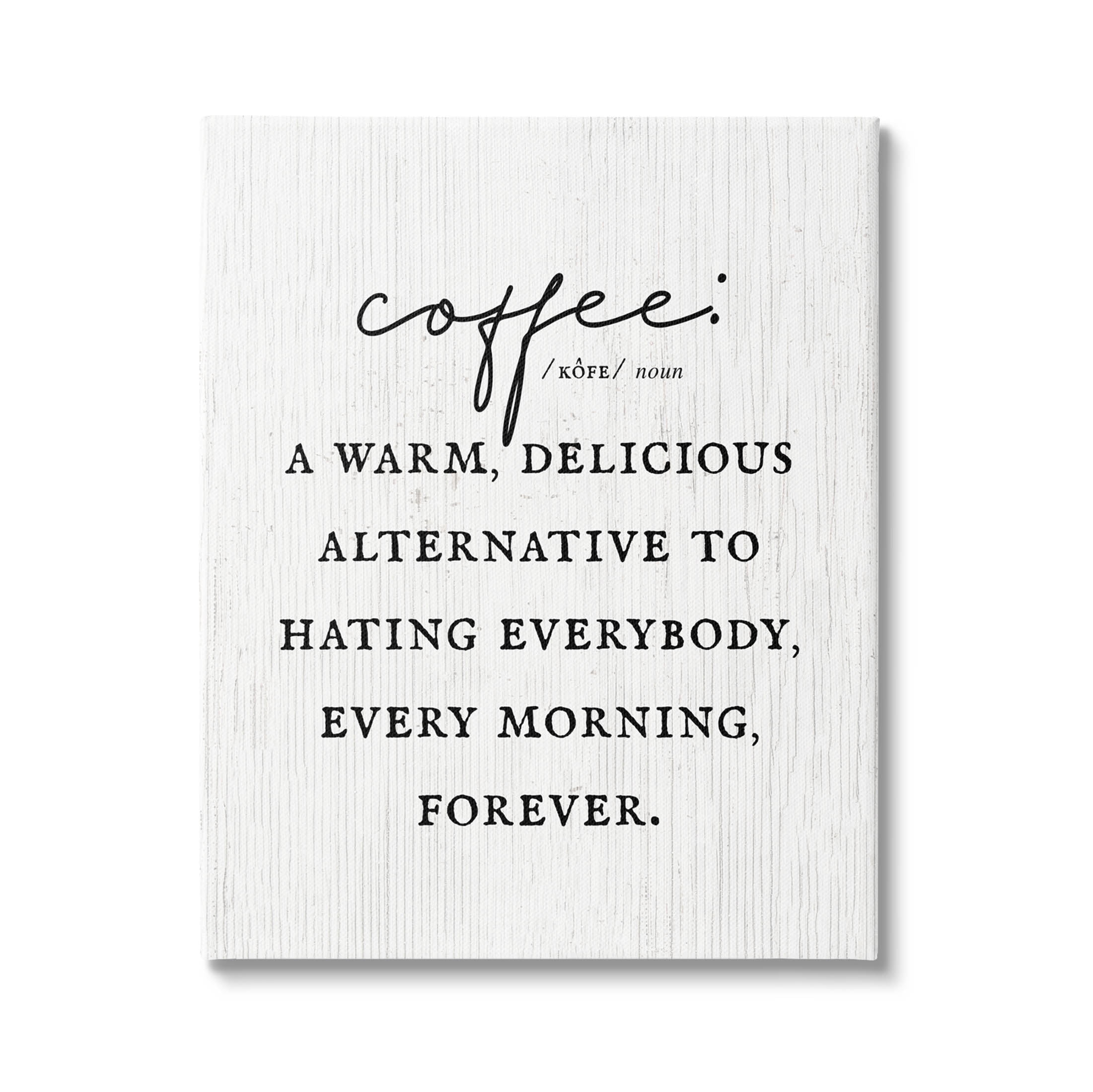 Stupell Industries Funny Coffee Morning Phrase Graphic Art Gallery Wrapped Canvas Print Wall Art, Design by Lil' Rue