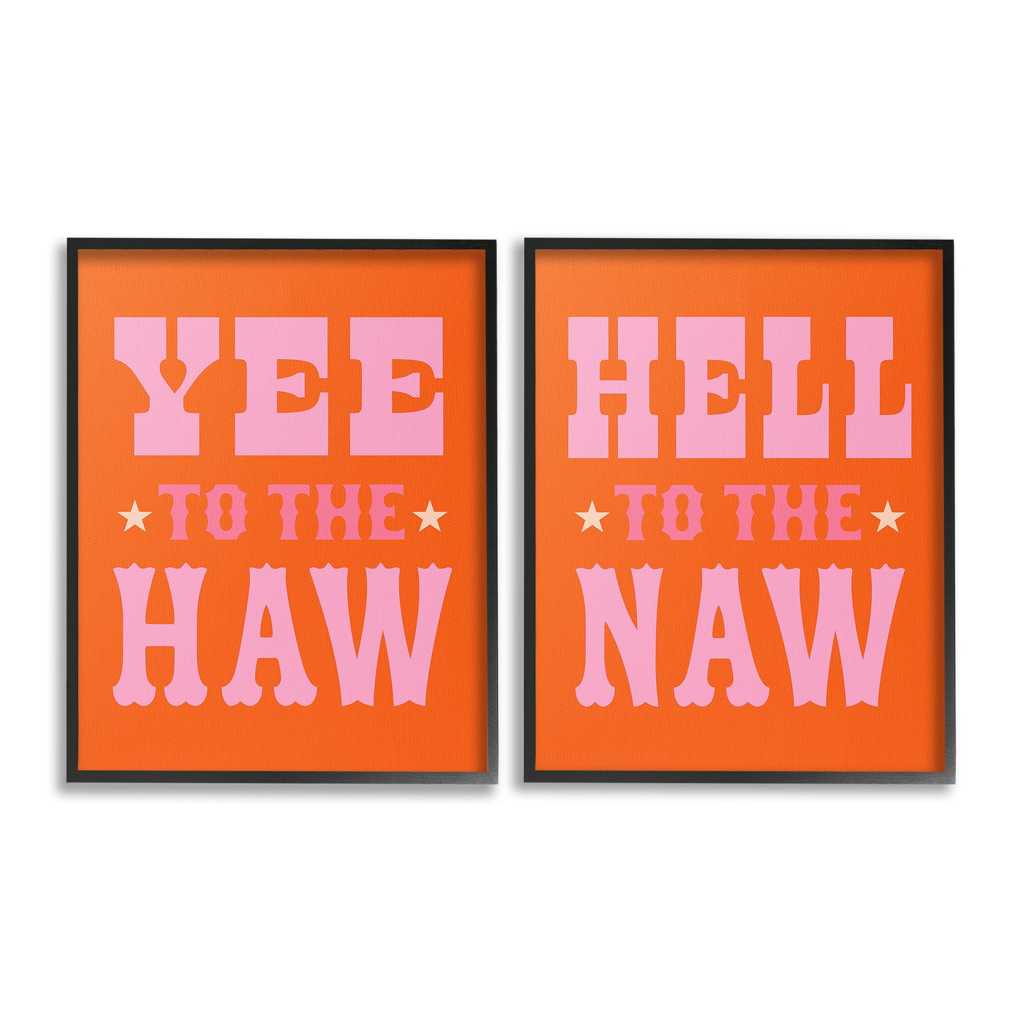 Stupell Industries Funny Cowgirl Phrases Typography Painting Black Framed Art Print Wall Art, 24 x 30, Set of 2