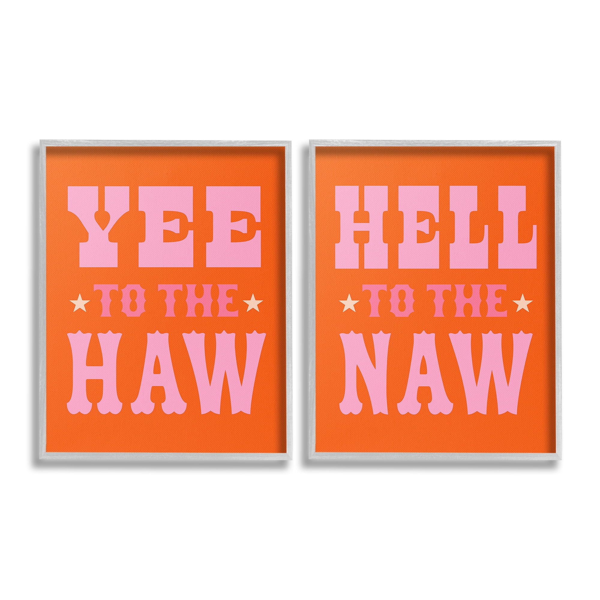 Stupell Industries Funny Cowgirl Phrases Typography Painting Gray Framed Art Print Wall Art, 11 x 14, Set of 2