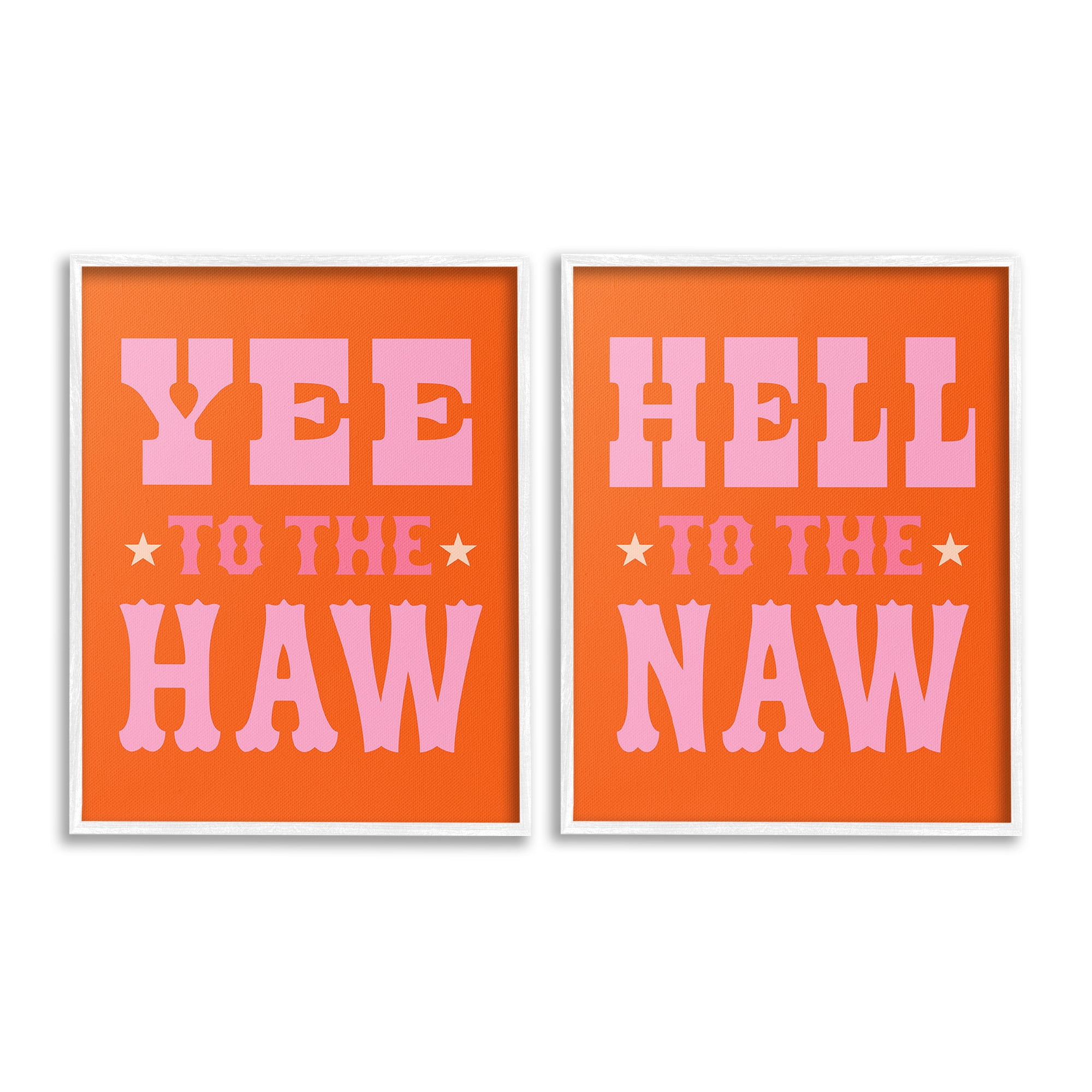 Stupell Industries Funny Cowgirl Phrases Typography Painting White Framed Art Print Wall Art, 11 x 14, Set of 2