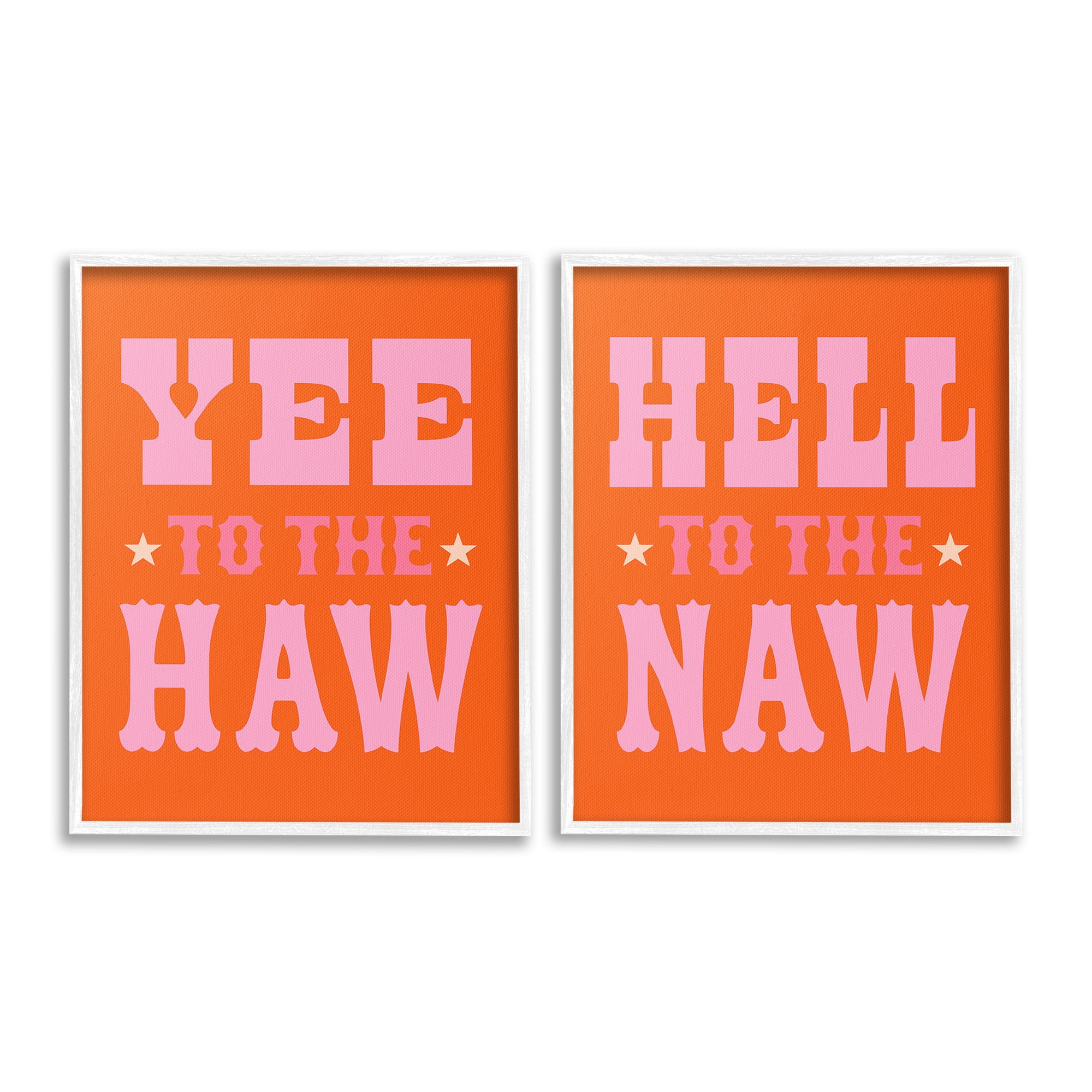 Stupell Industries Funny Cowgirl Phrases Typography Painting White Framed Art Print Wall Art, 16 x 20, Set of 2