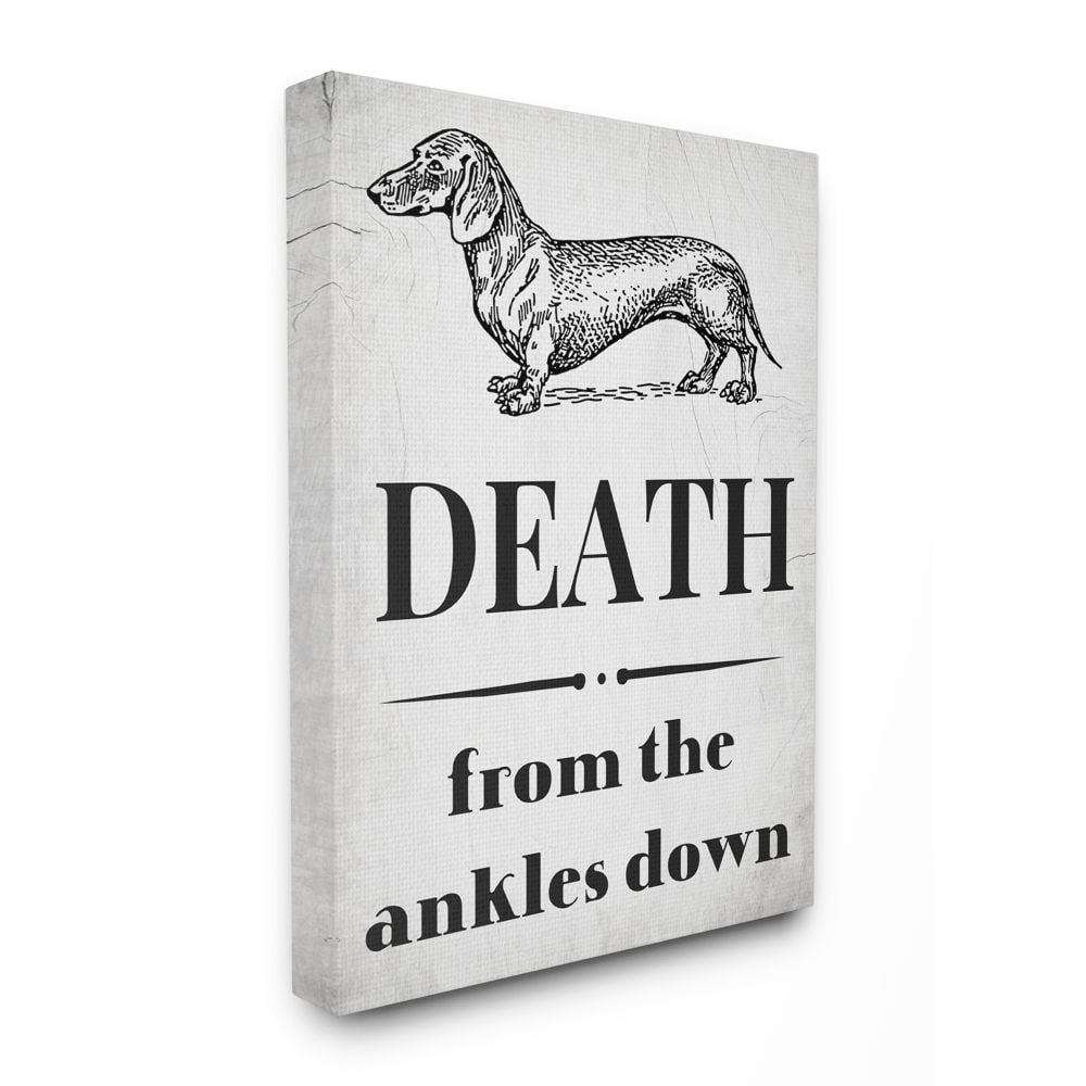 Stupell Industries Funny Dachshund Dog Ankle Quote Family Pet Canvas Wall Art Design by Daphne Polselli