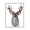 thumbnail image 1 of Stupell Industries Funny Deer Necktie & Glasses Portrait Graphic Art White Framed Art Print Wall Art, Design by Elizabeth Tyndall, 1 of 7