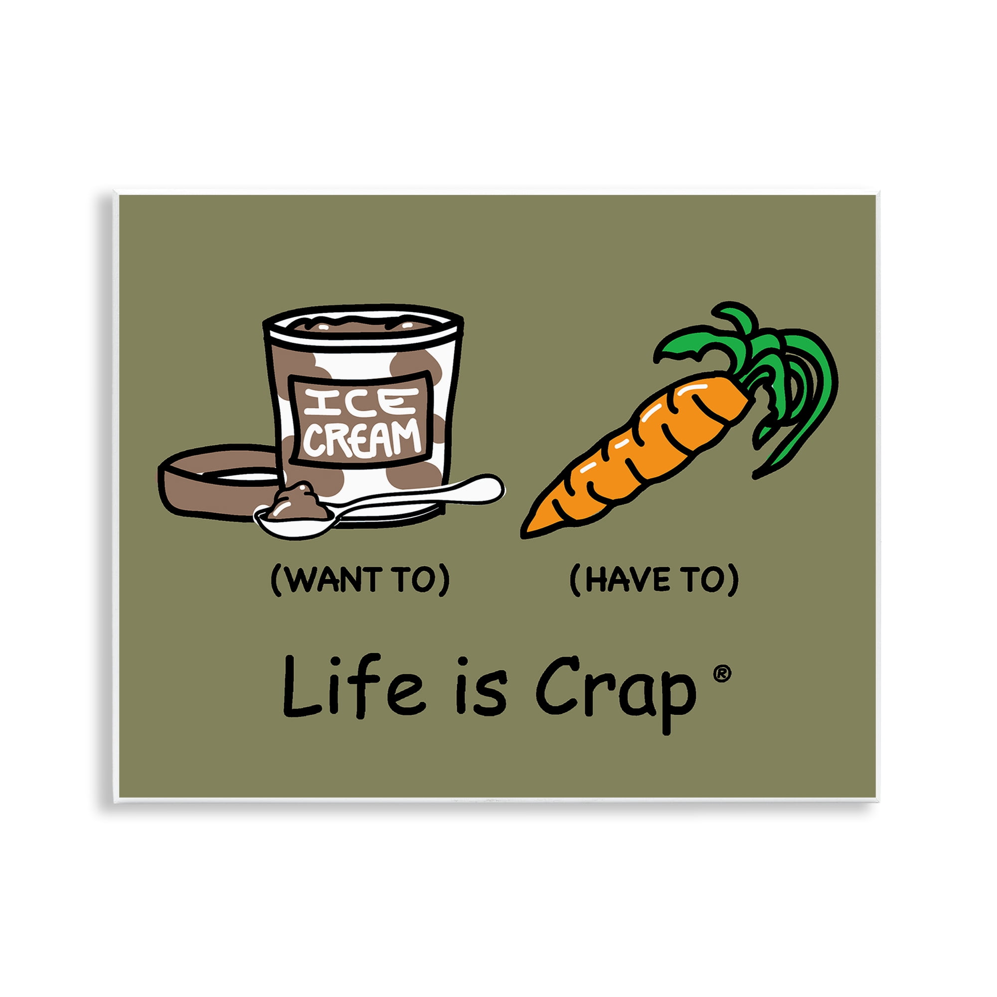 Stupell Industries Funny Diet Comparison Novelty & Humor Painting Unframed Art Print Wall Art, 14 x 11
