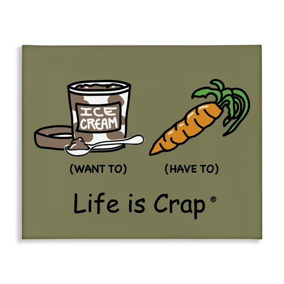 Stupell Industries Funny Diet Comparison Novelty & Humor Painting Wrapped Canvas Art Print Wall Art, 30 x 24