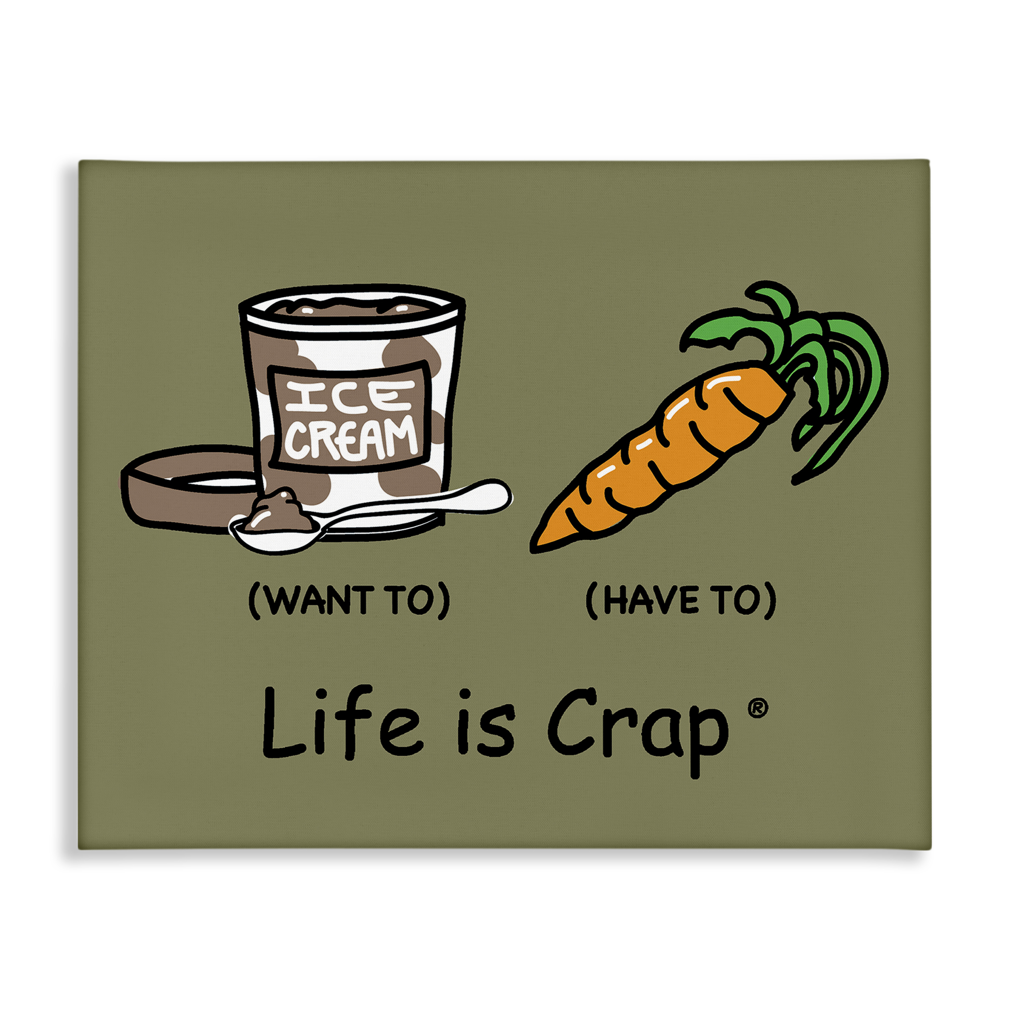 Stupell Industries Funny Diet Comparison Novelty & Humor Painting Wrapped Canvas Art Print Wall Art, 48 x 36