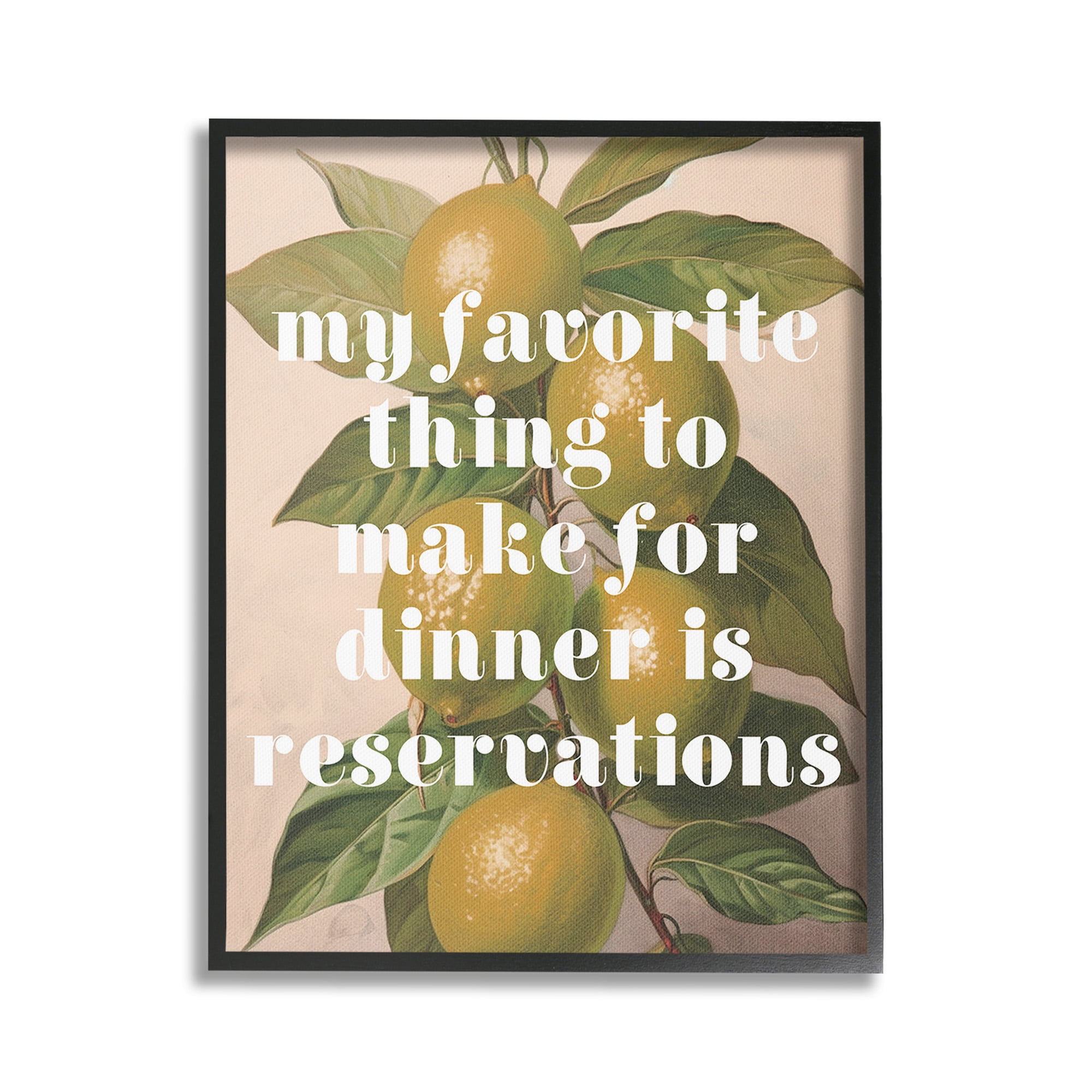Stupell Industries Funny Dinner Reservations Food & Beverage Painting Black Framed Art Print Wall Art, 16 x 20
