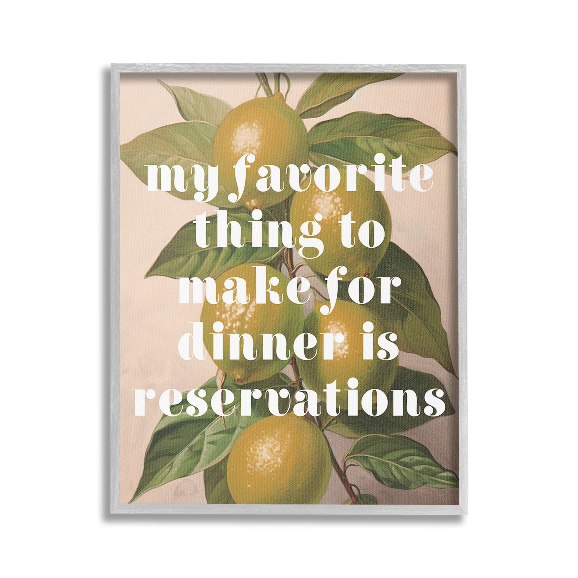 Stupell Industries Funny Dinner Reservations Food & Beverage Painting Gray Framed Art Print Wall Art, 24 x 30