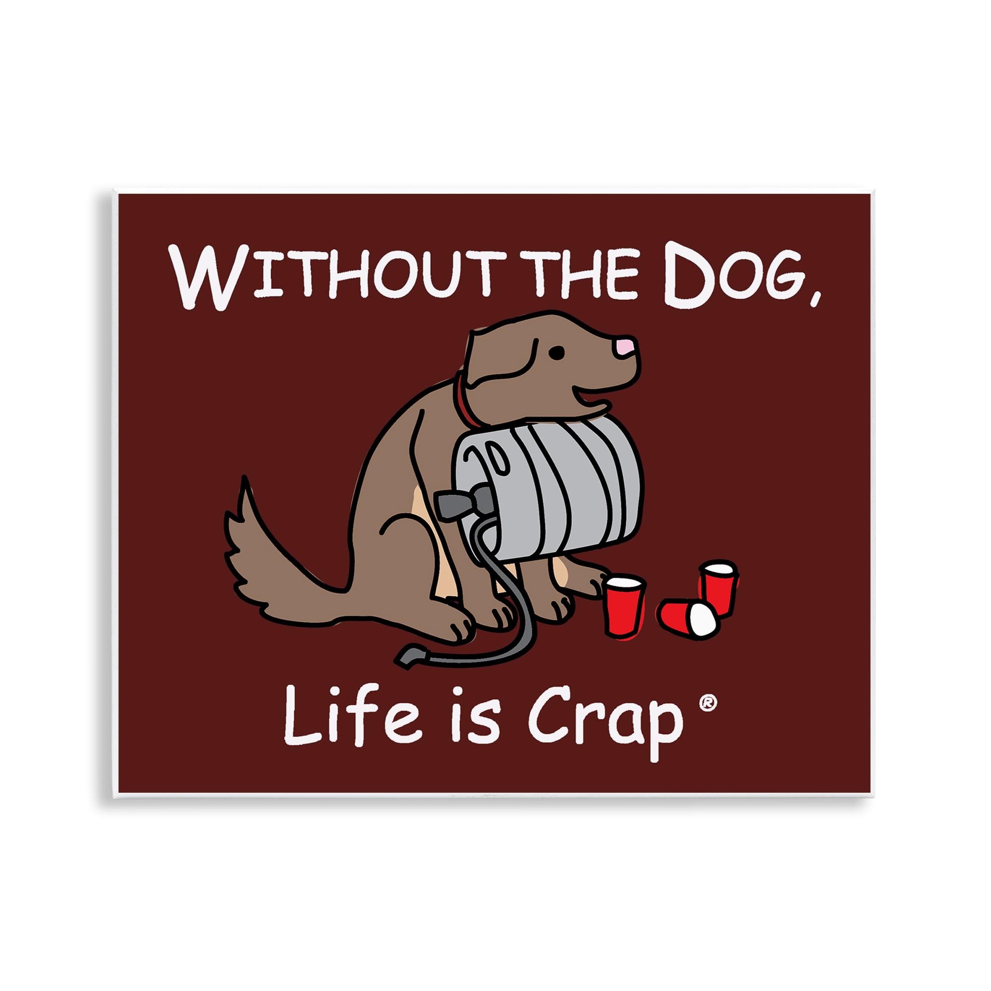 Stupell Industries Funny Dog & Keg Novelty & Humor Painting Unframed Art Print Wall Art, 14 x 11