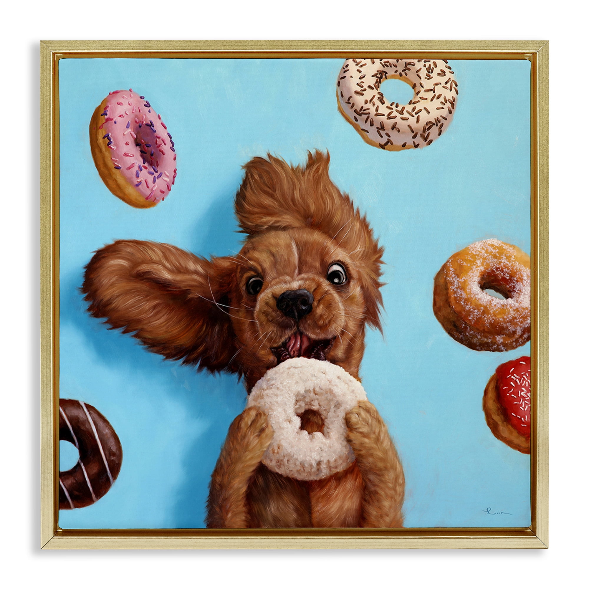 Stupell Industries Wandbild 'Happiness Is A Bubble Bath Dog' - Gerahmte Kunst 30x24 Inch, Design Lori Deiter