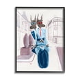 thumbnail image 1 of Stupell Industries Funny Dogs Moped City Streets Animals & Insects Painting Black Framed Art Print Wall Art, 1 of 5