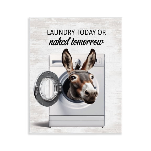 Stupell Industries Funny Donkey Washing Machine Quotes and Sayings Painting Unframed Art Print Wall Art, 11 x 14