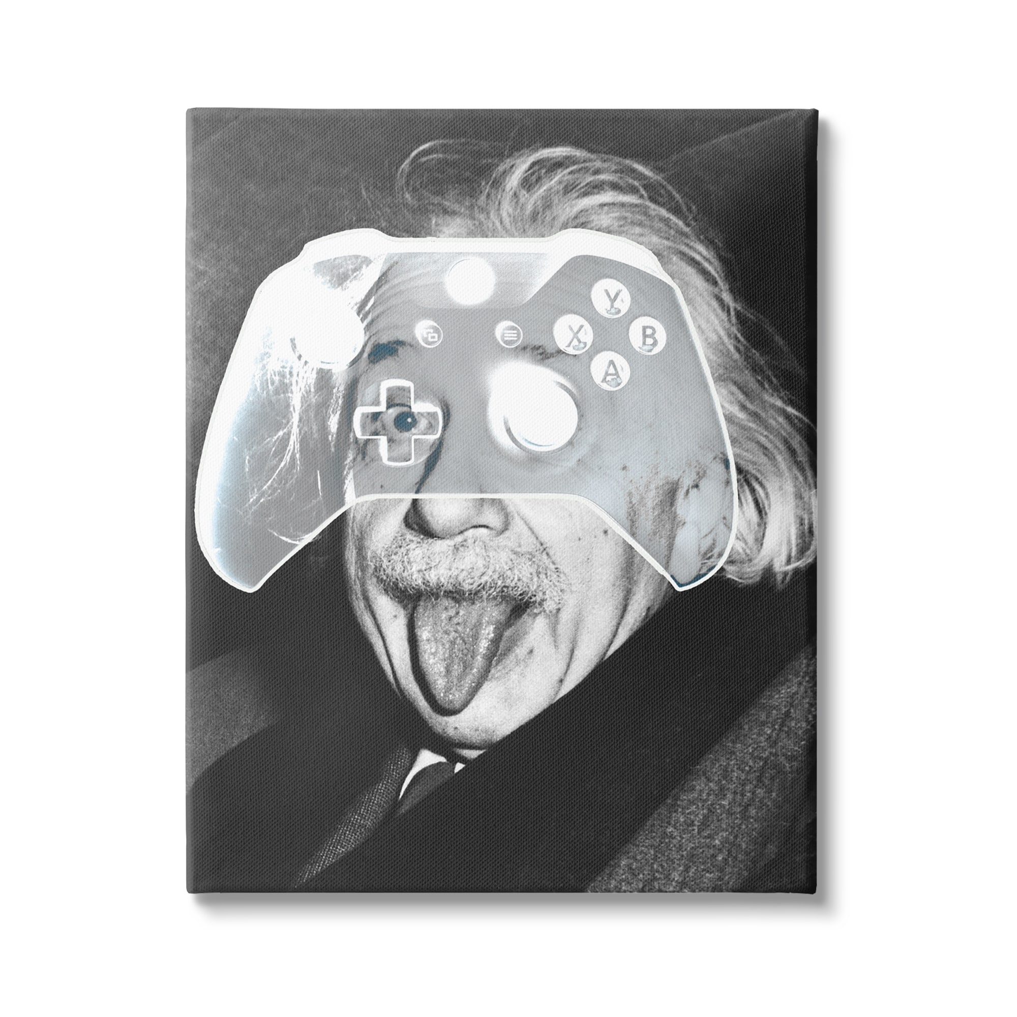Stupell Industries Funny Einstein Game Controller Art for Kids Painting Gallery Wrapped Canvas Print Wall Art