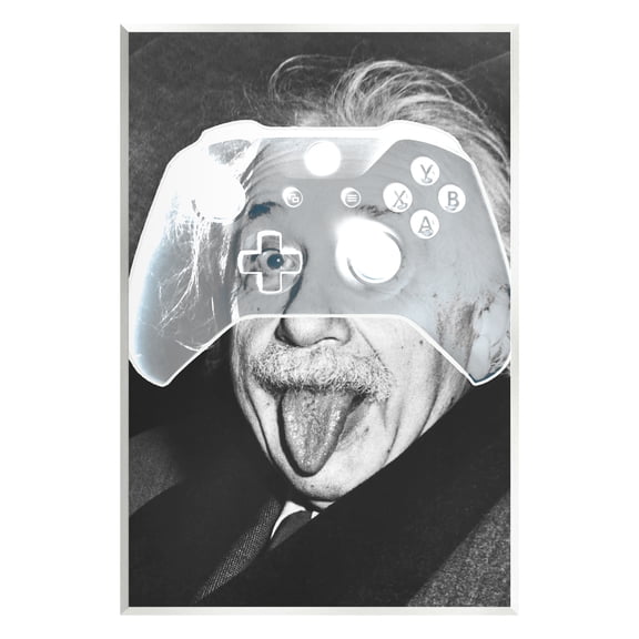 Stupell Industries Funny Einstein Game Controller Art for Kids Painting Unframed Art Print Wall Art