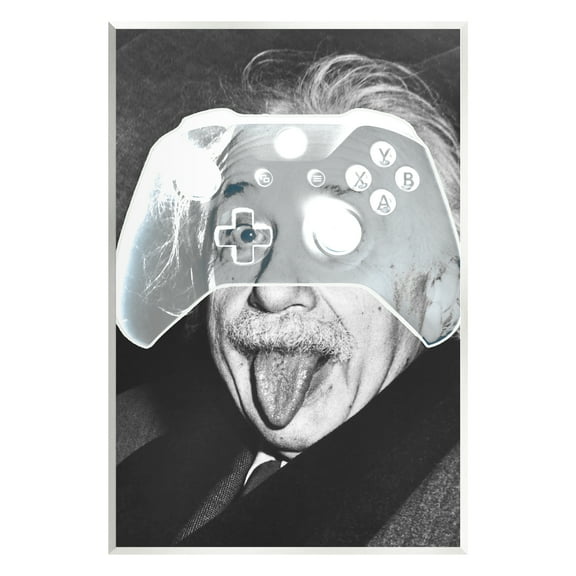 Stupell Industries Funny Einstein Game Controller Art for Kids Painting Unframed Art Print Wall Art