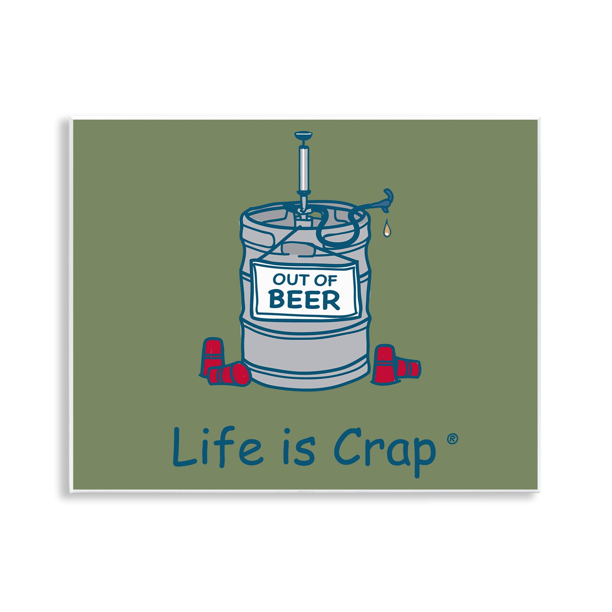 Stupell Industries Funny Empty Beer Keg Novelty & Humor Painting Unframed Art Print Wall Art, 14 x 11