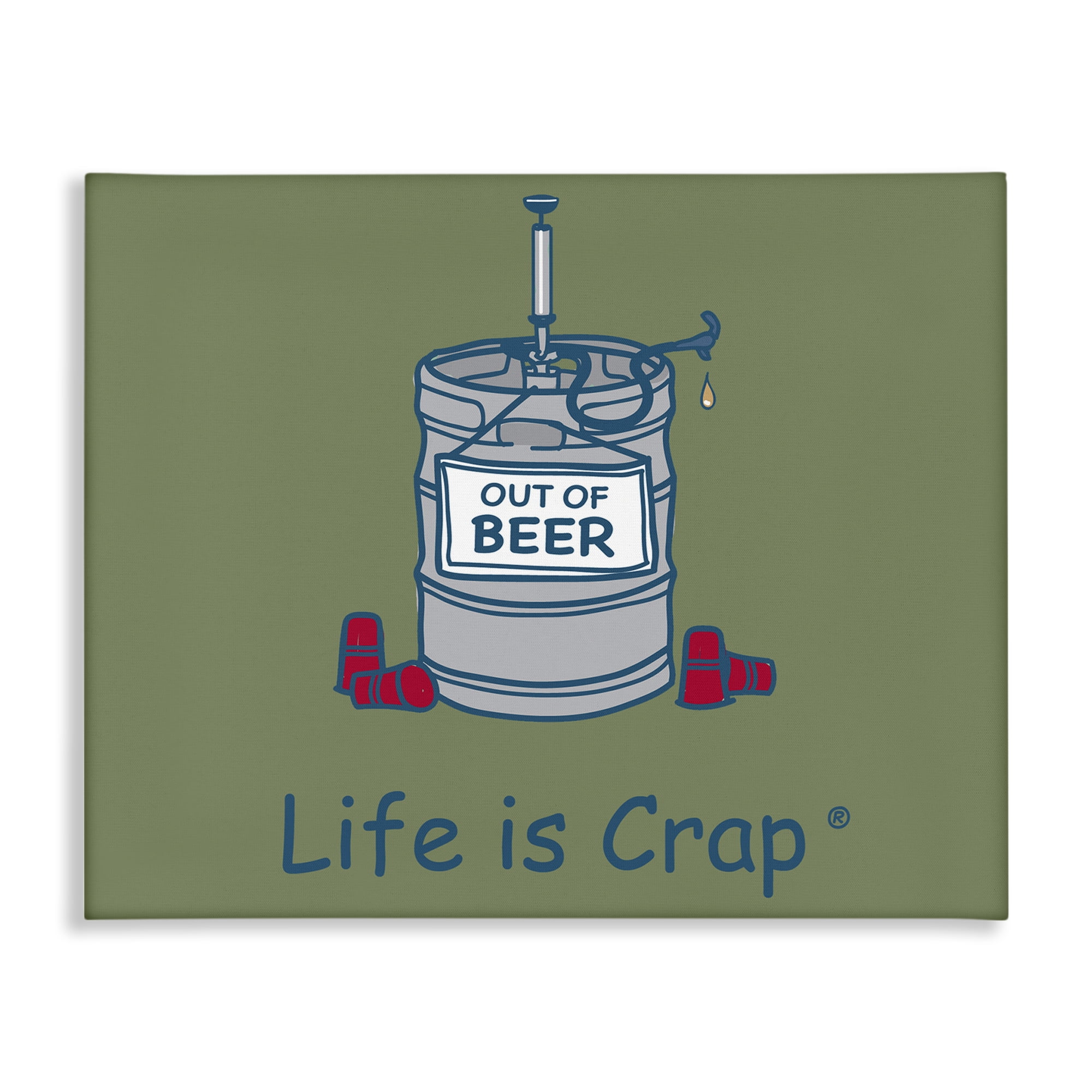 Stupell Industries Funny Empty Beer Keg Novelty & Humor Painting Wrapped Canvas Art Print Wall Art, 20 x 16